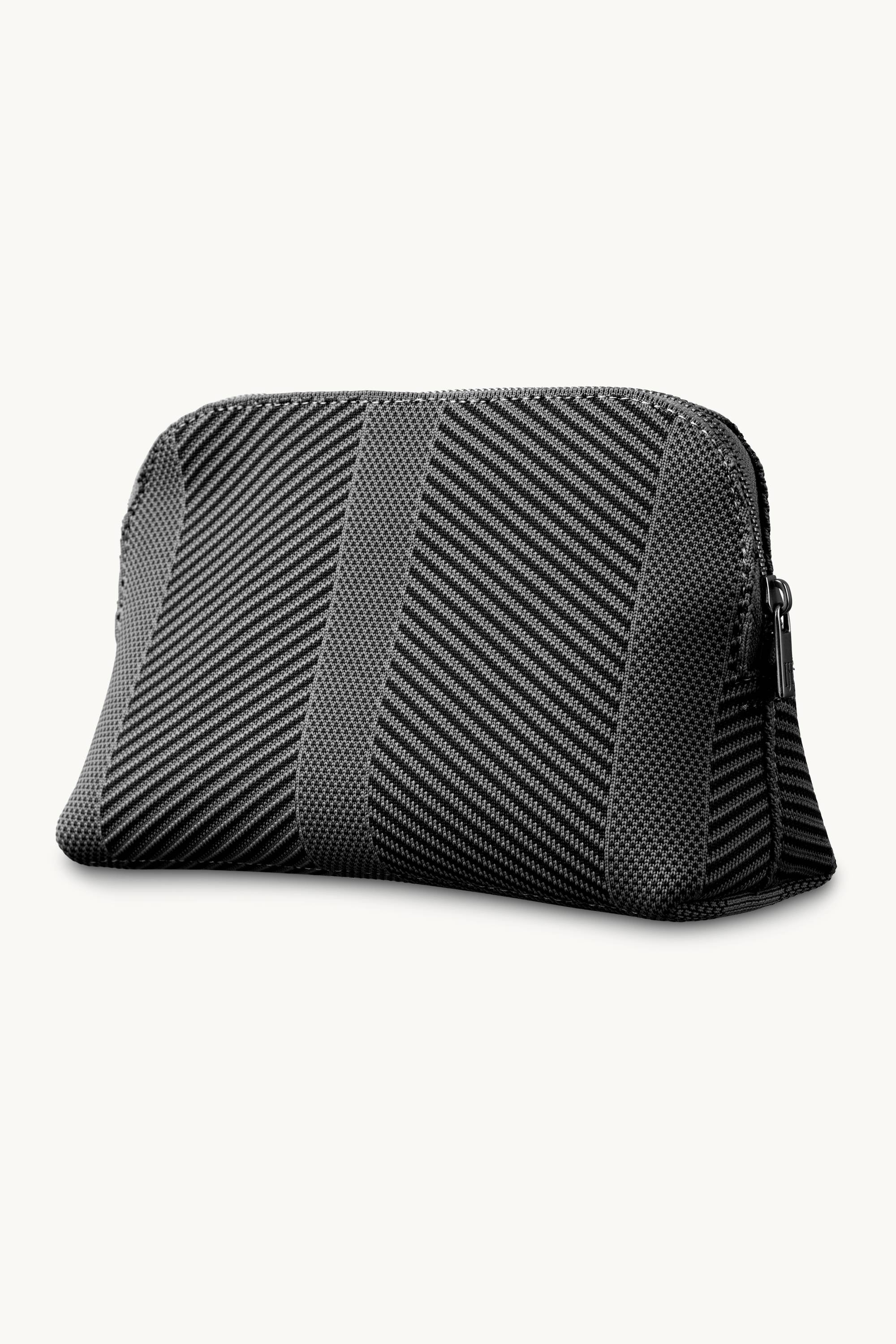 Knitted Makeup Bag - Black Gun metal