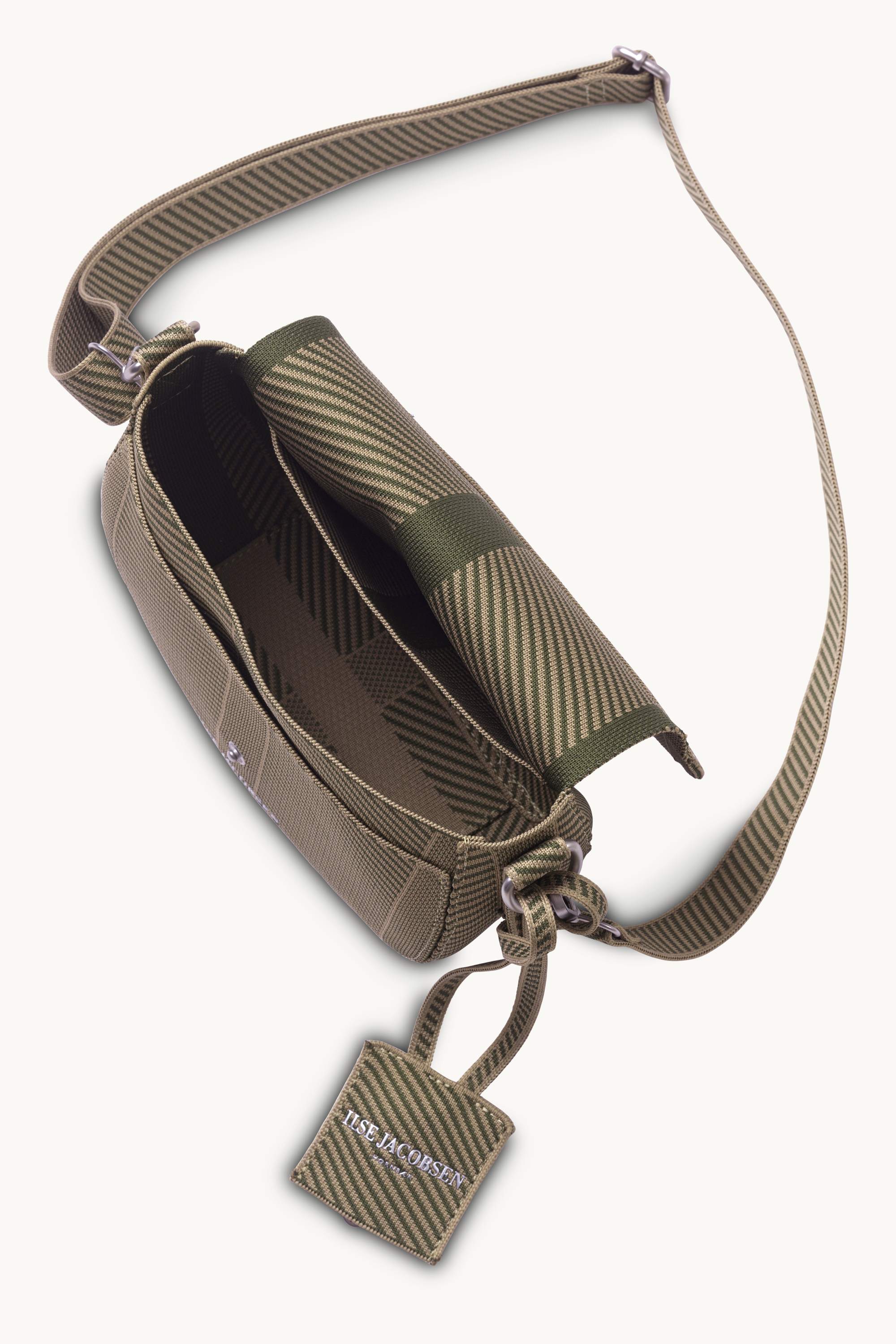 Knitted Crossbody Bag - Greige Dark Olive