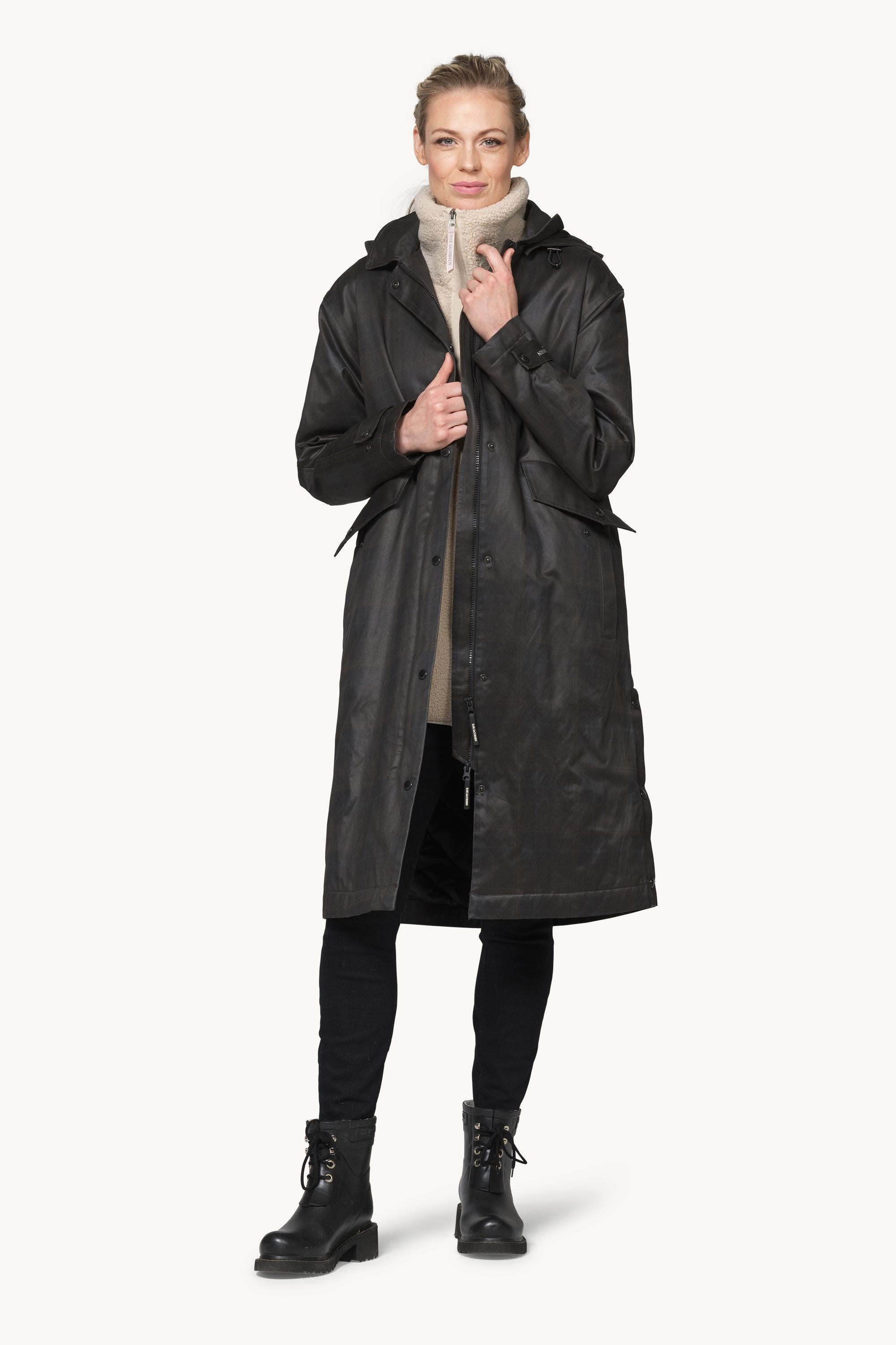 Padded Coat - Dark Brown Check