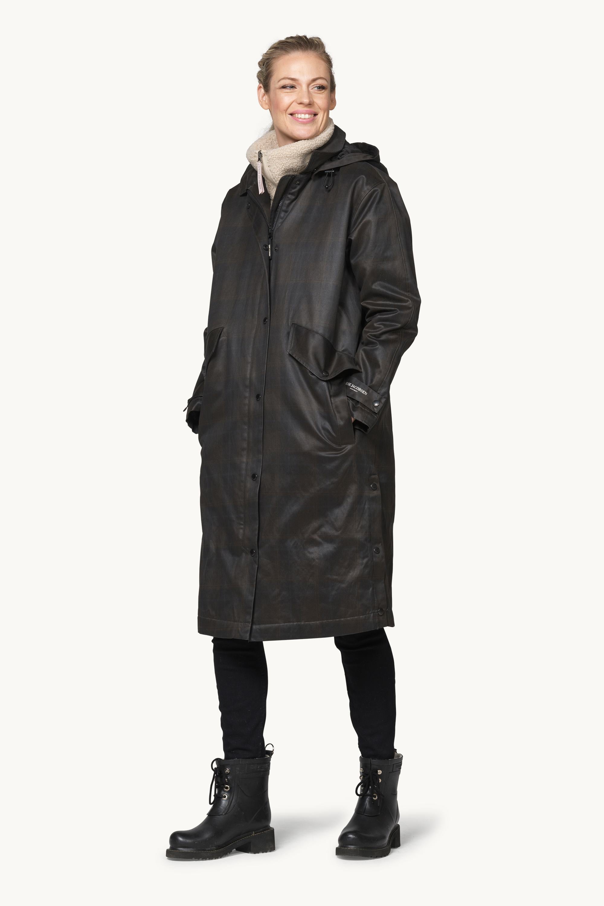 Padded Coat - Dark Brown Check