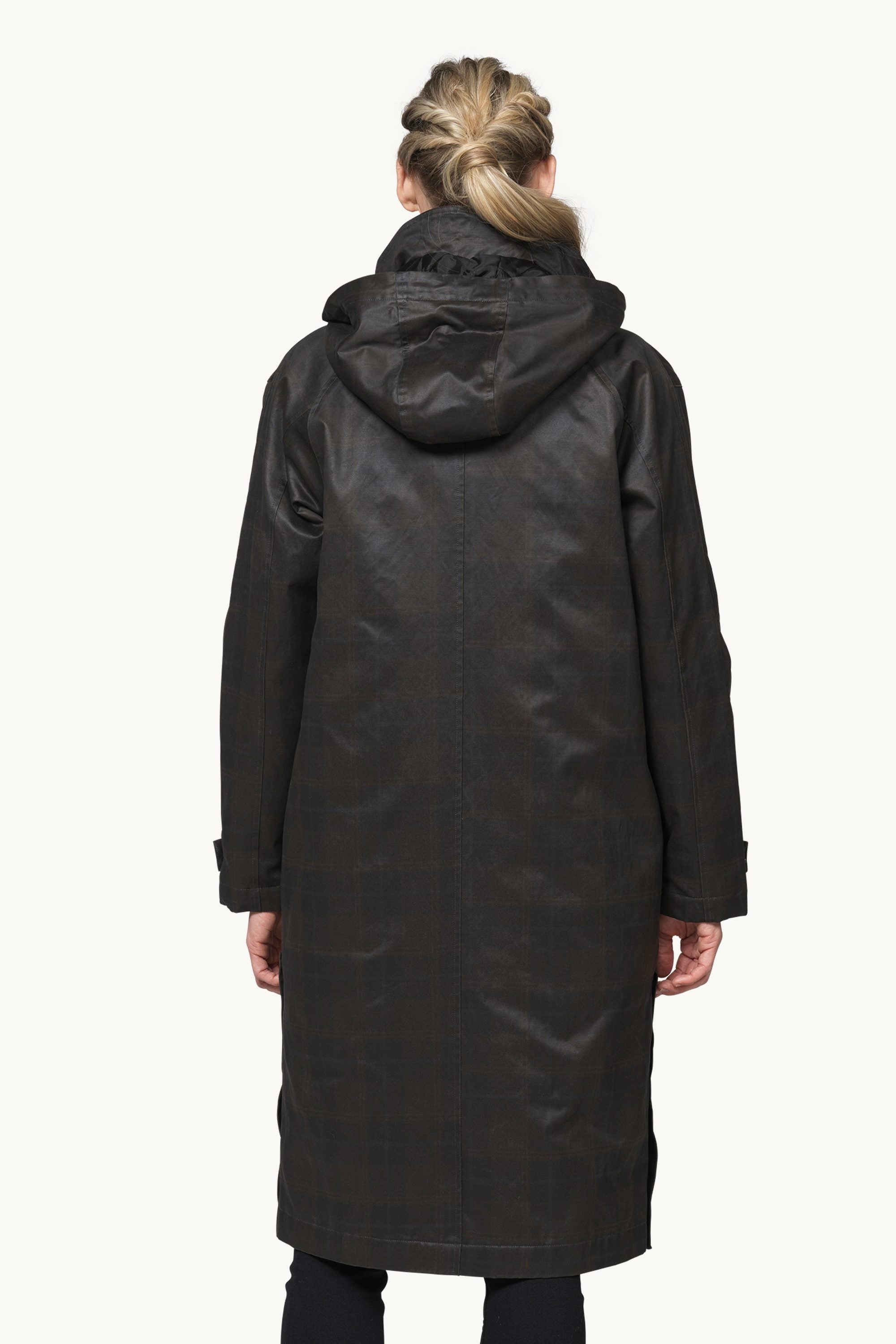 Padded Coat - Dark Brown Check