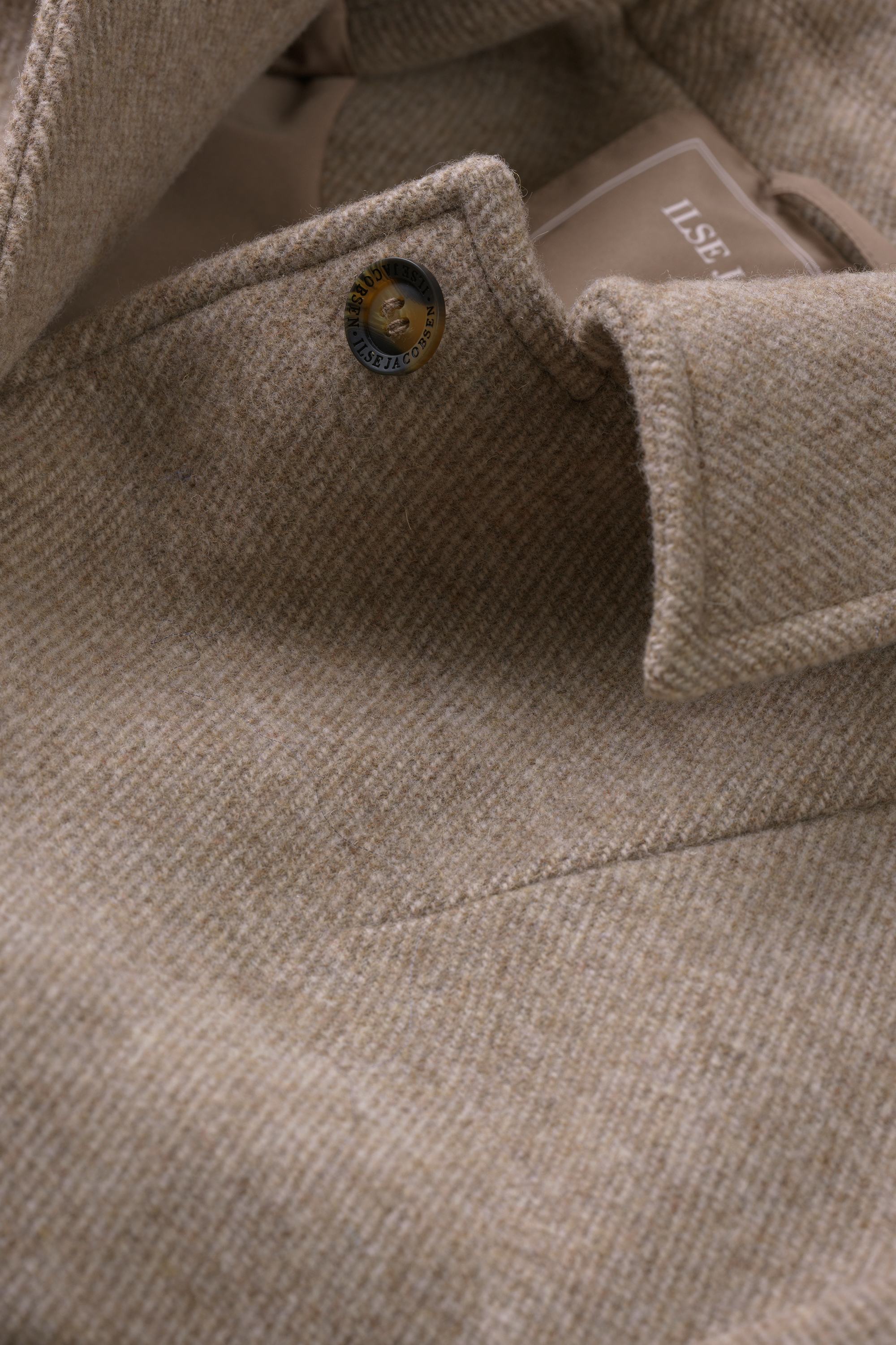 Short buttoned Jacket with Patched Pockets - Greige
