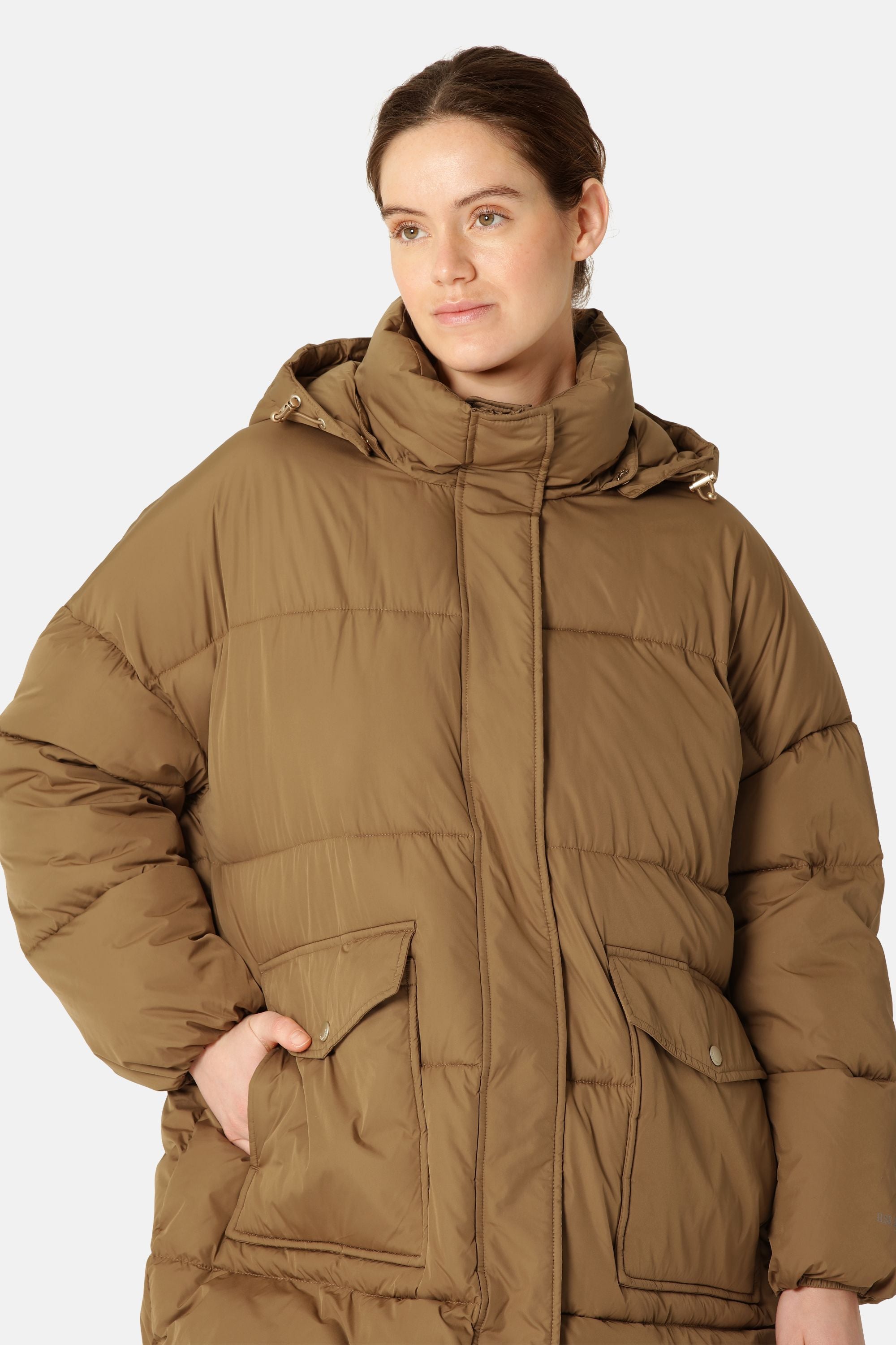 Long Padded Coat - Mocca