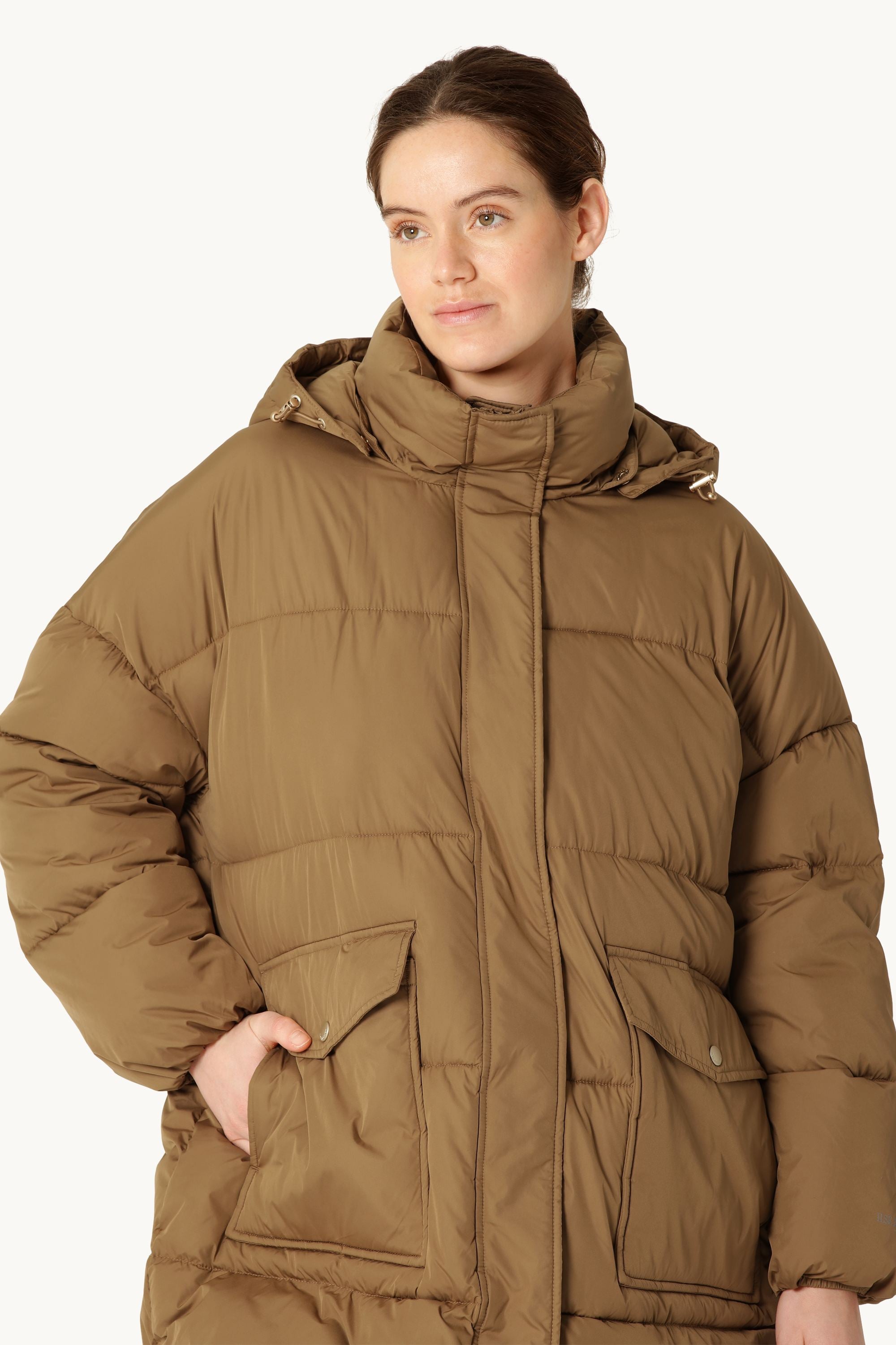 Long Padded Coat - Mocca