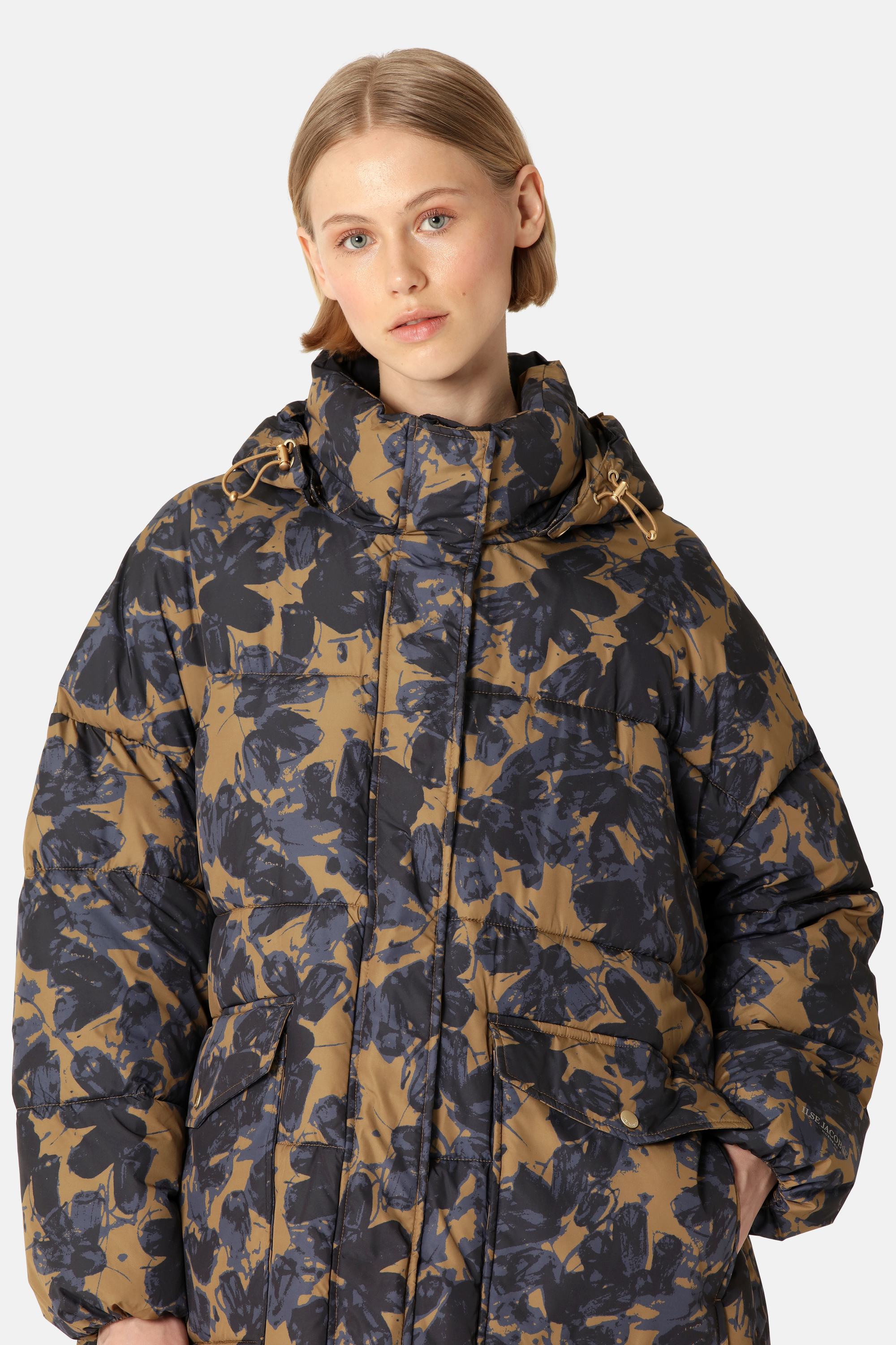 Long Padded Coat - Beige Butterfly