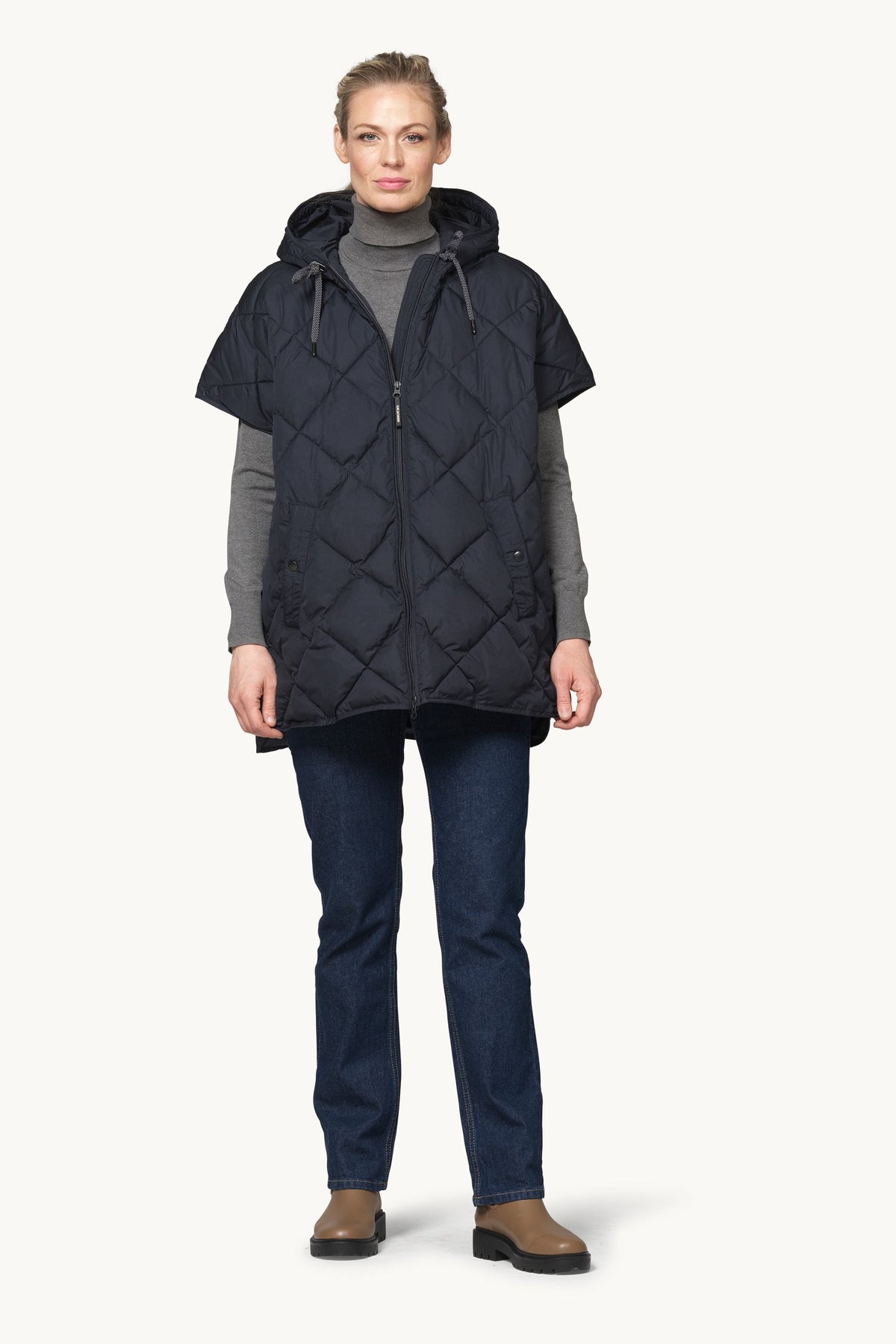 Padded Cape - Dark Indigo