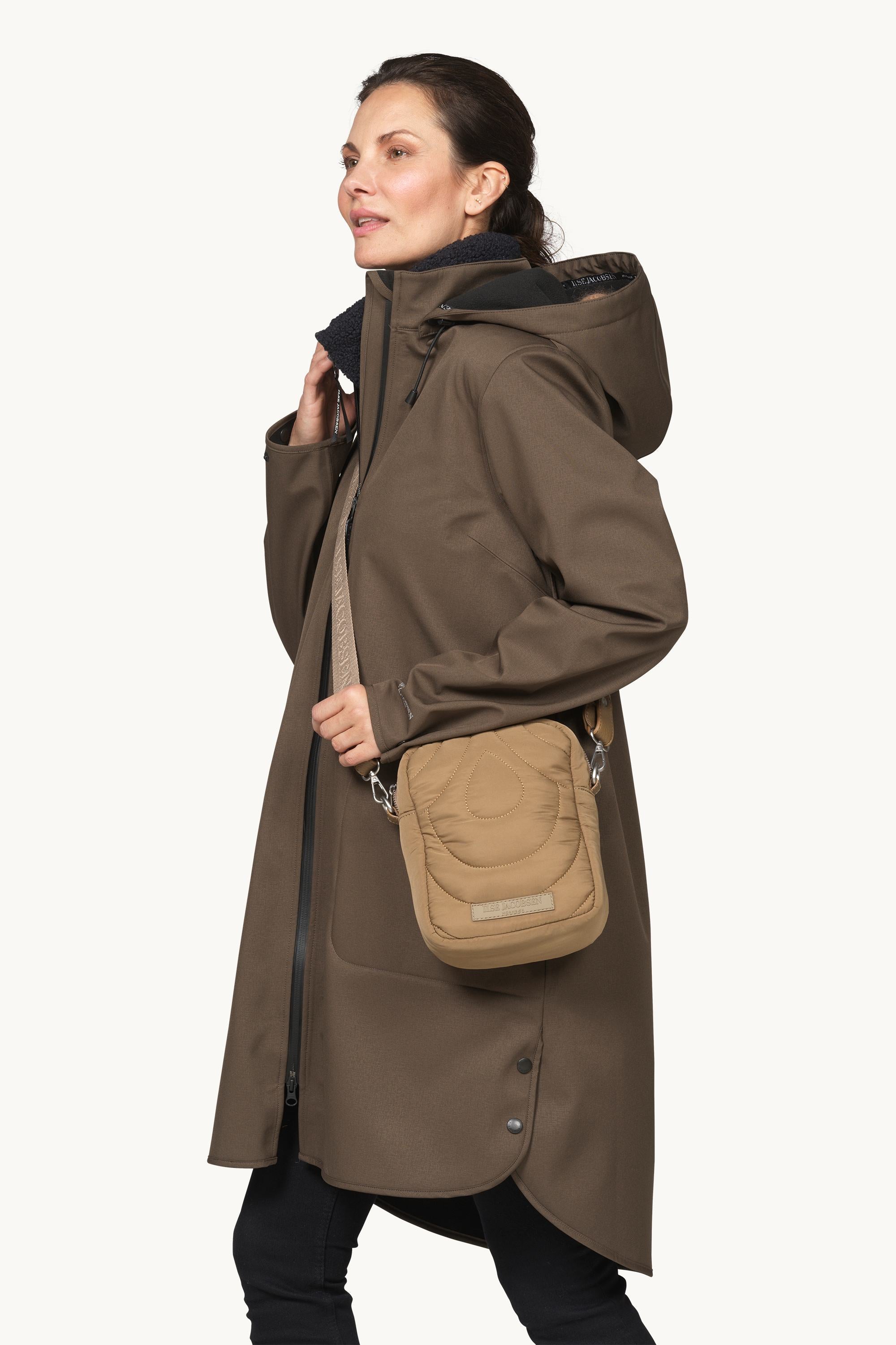 Small Quilted Crossbody Bag - Sepia Tint