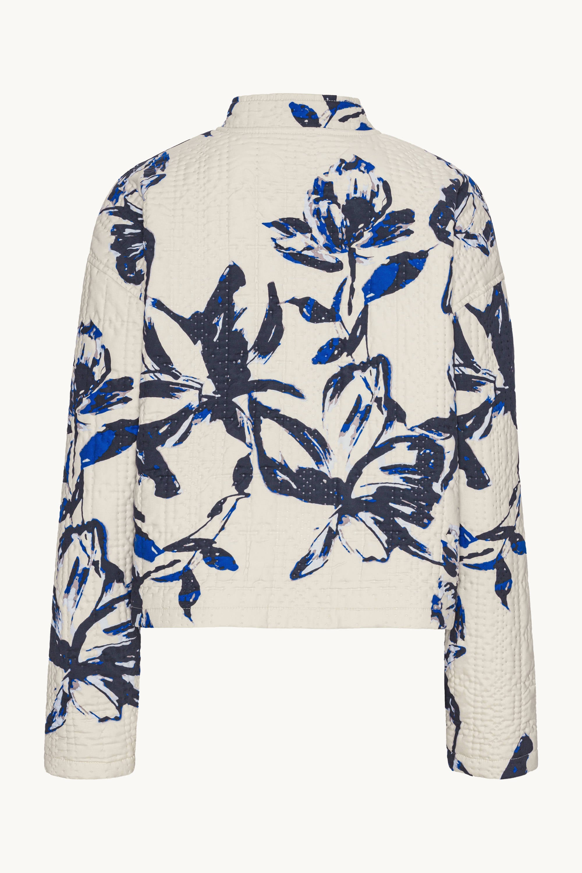 Veste Matelassée Courte - Beige Artsy Stroke Flower