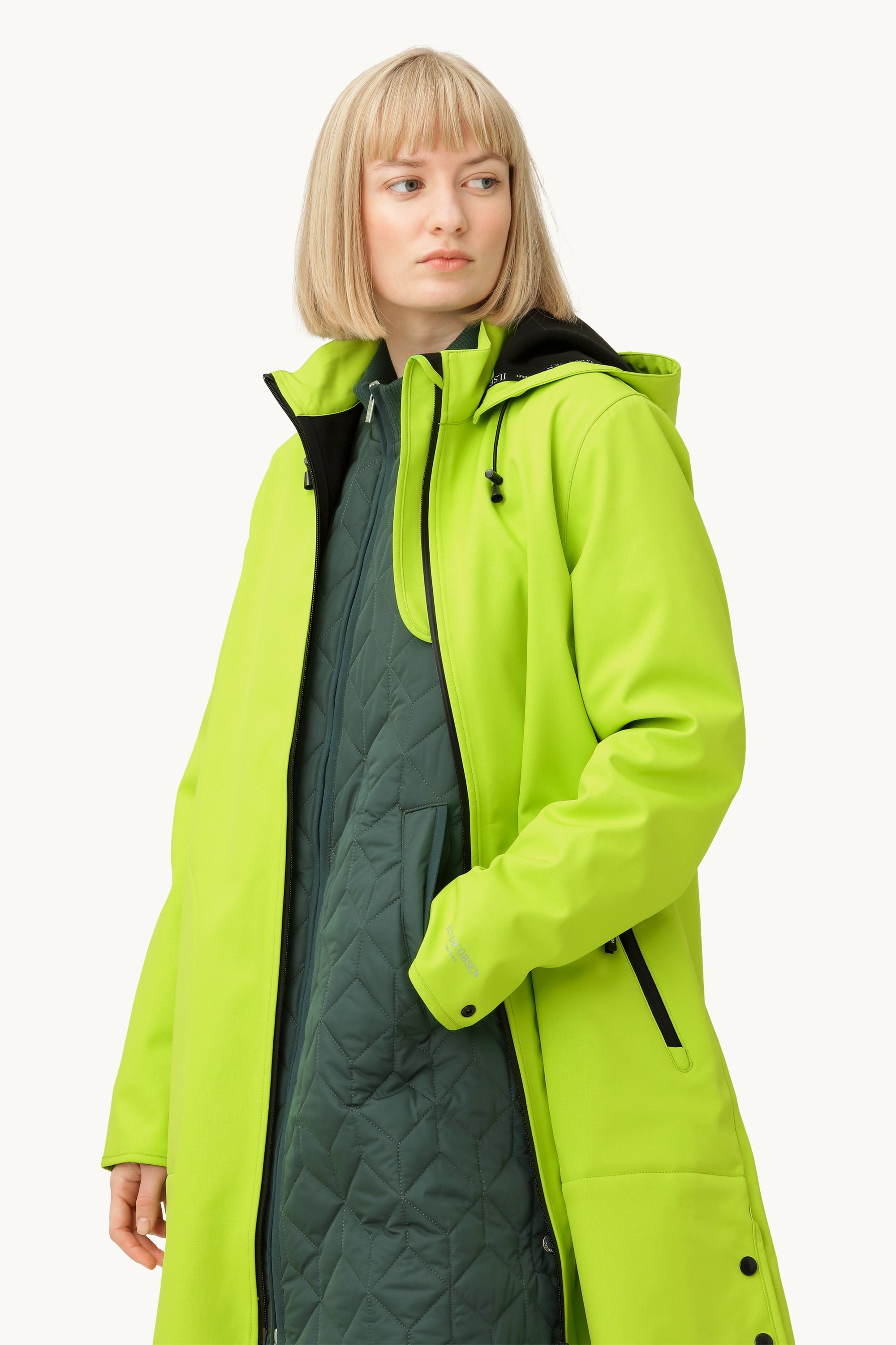 Softshell Raincoat A-line - Lime Green