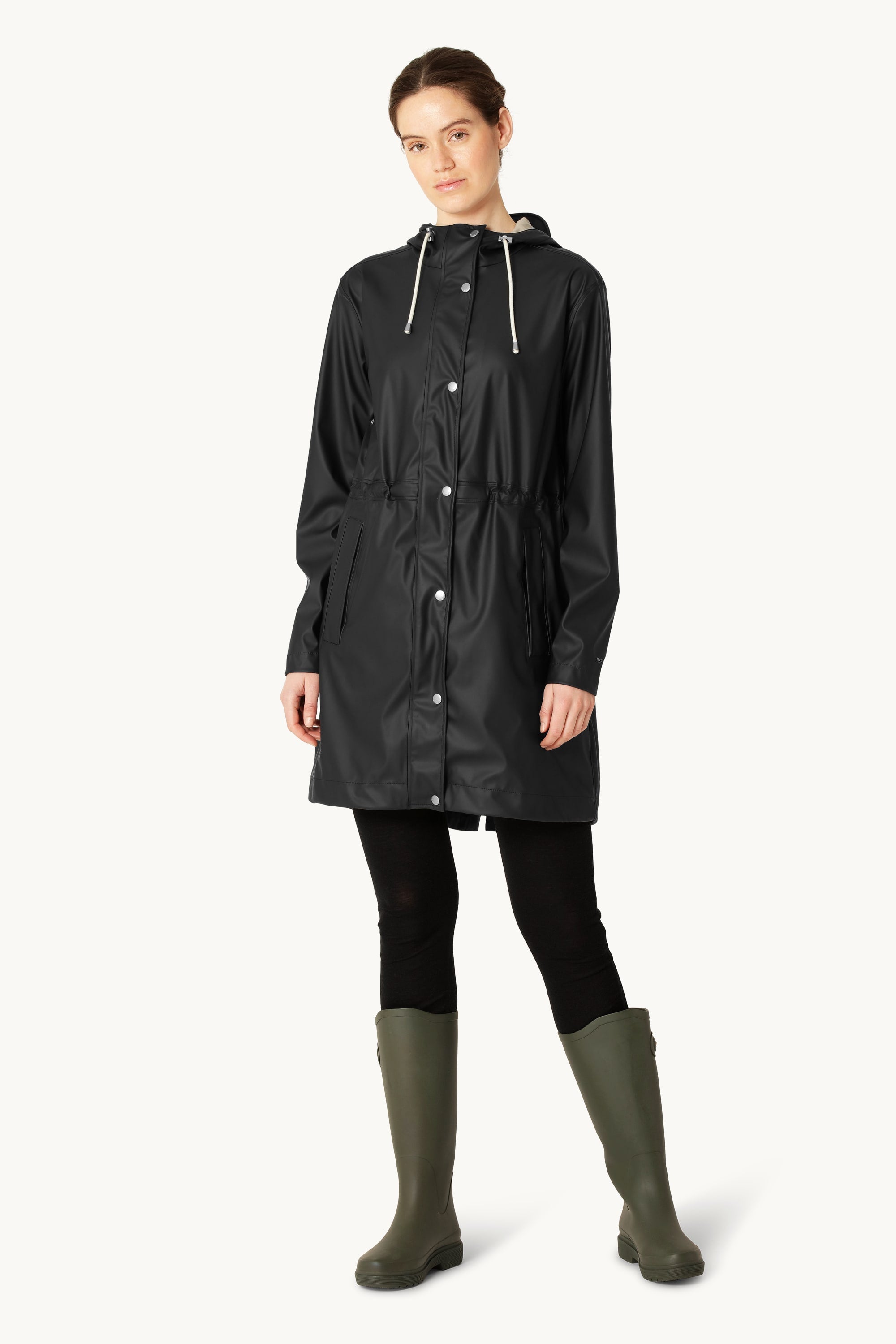 Long Parka Rain Jacket - Black Beauty