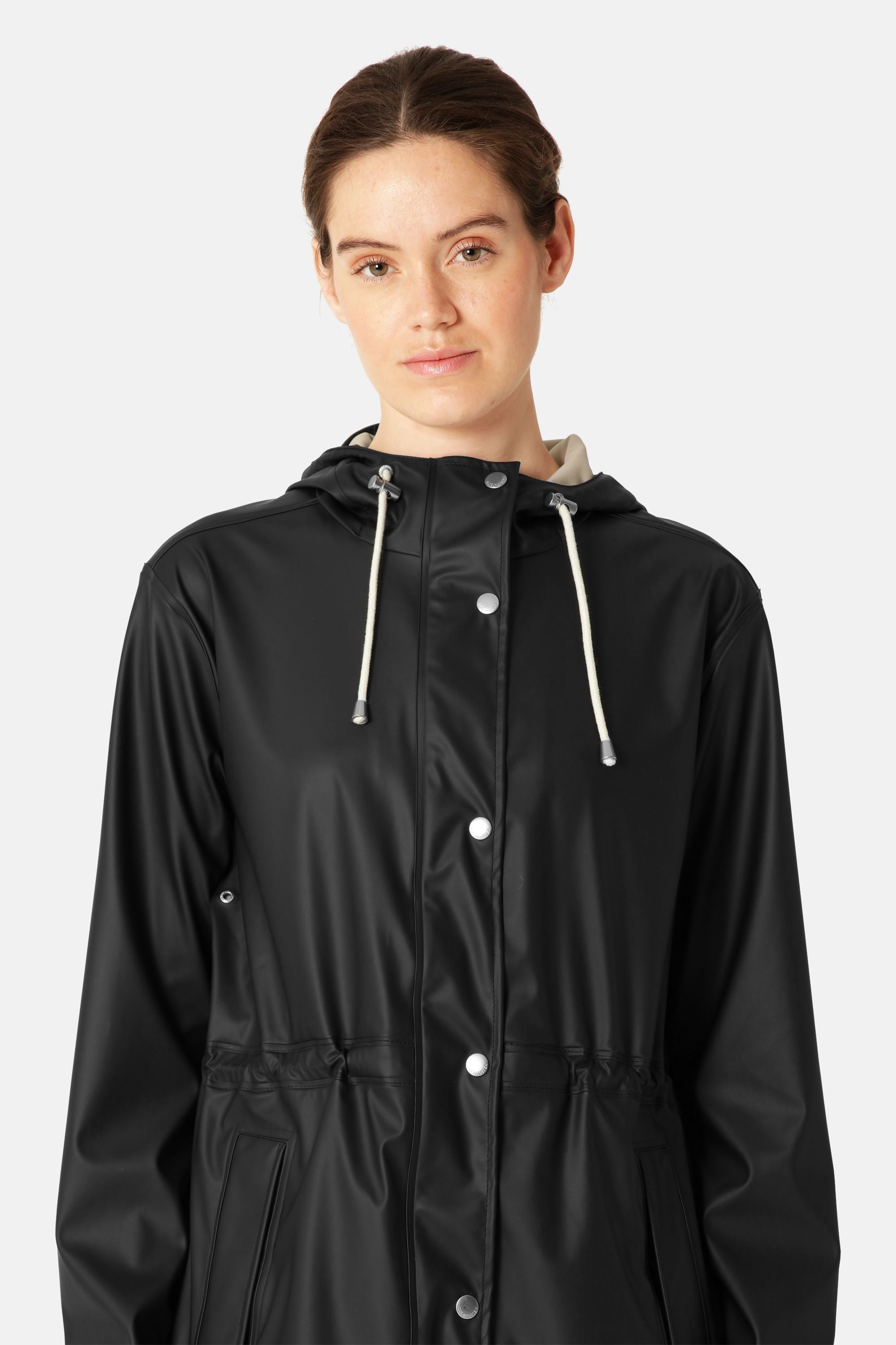 Long Parka Rain Jacket - Black Beauty