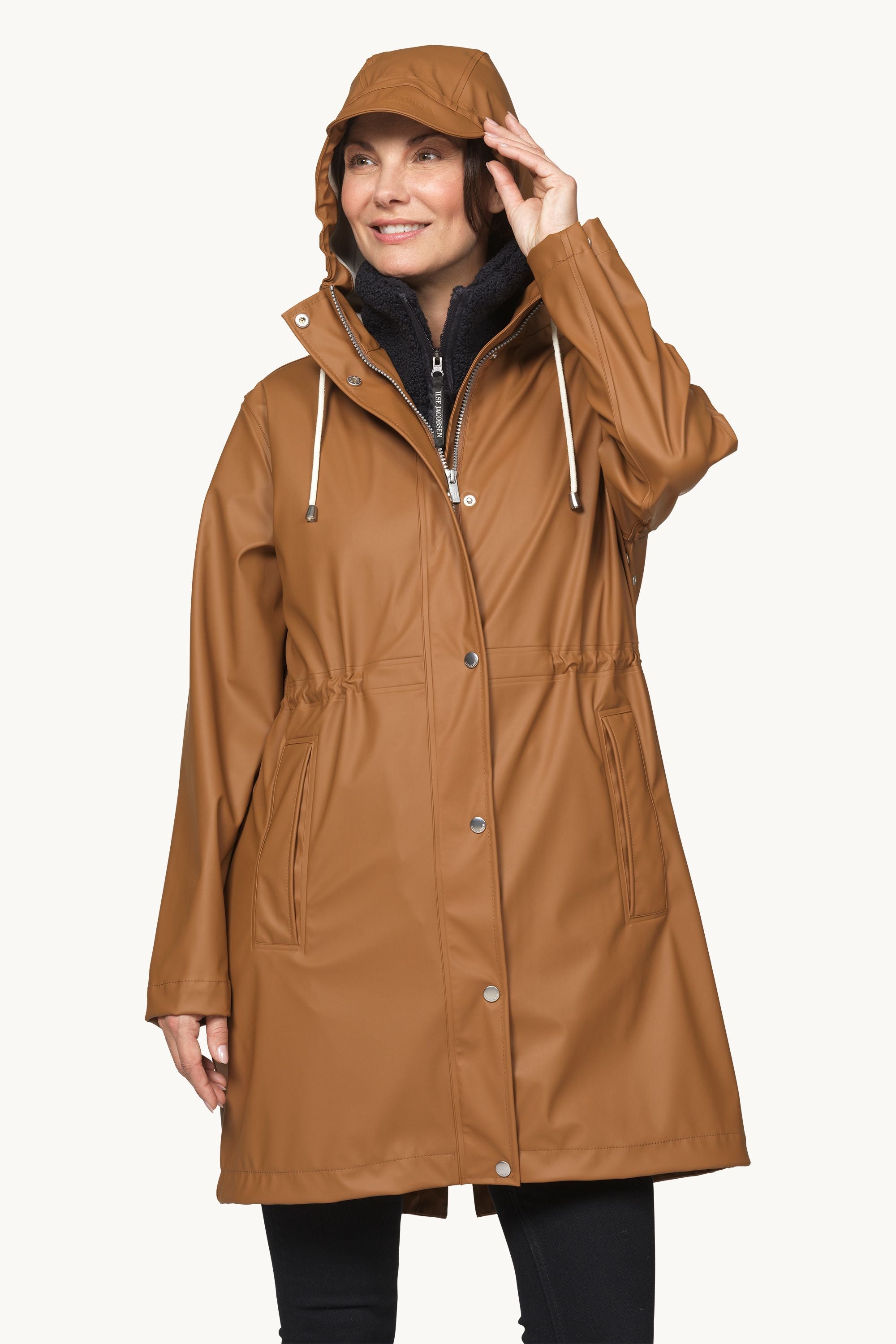 Long Parka Rain Jacket - Toffee