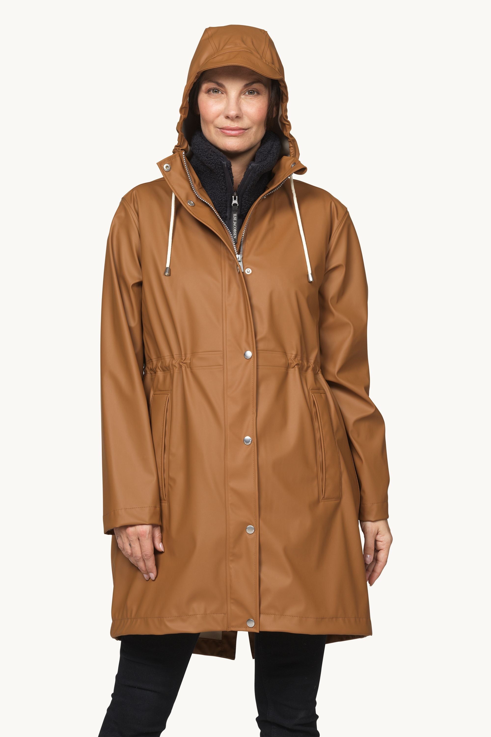 Long Parka Rain Jacket - Toffee