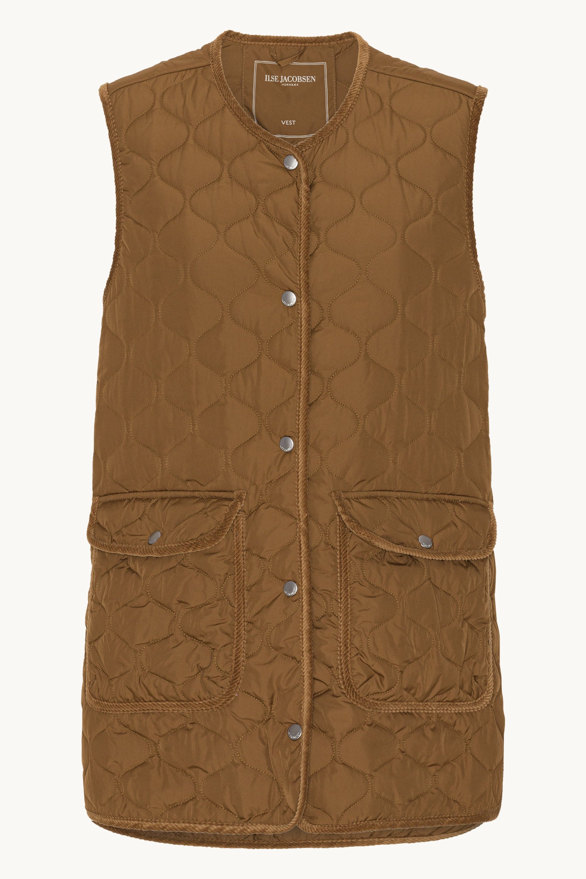 Gilet Long Quilt - Noyer