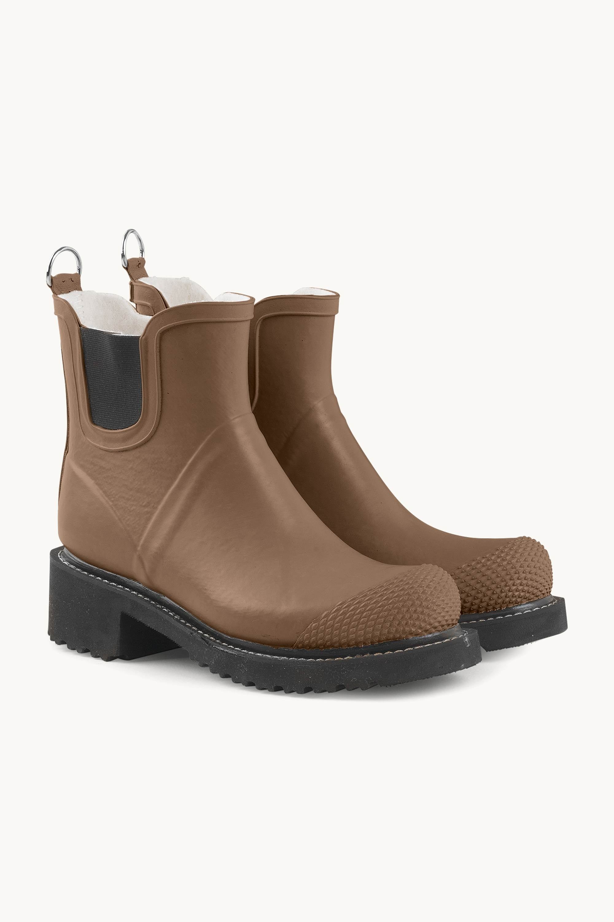 Bottes Courtes En Caoutchouc À Talon Haut - Loutre