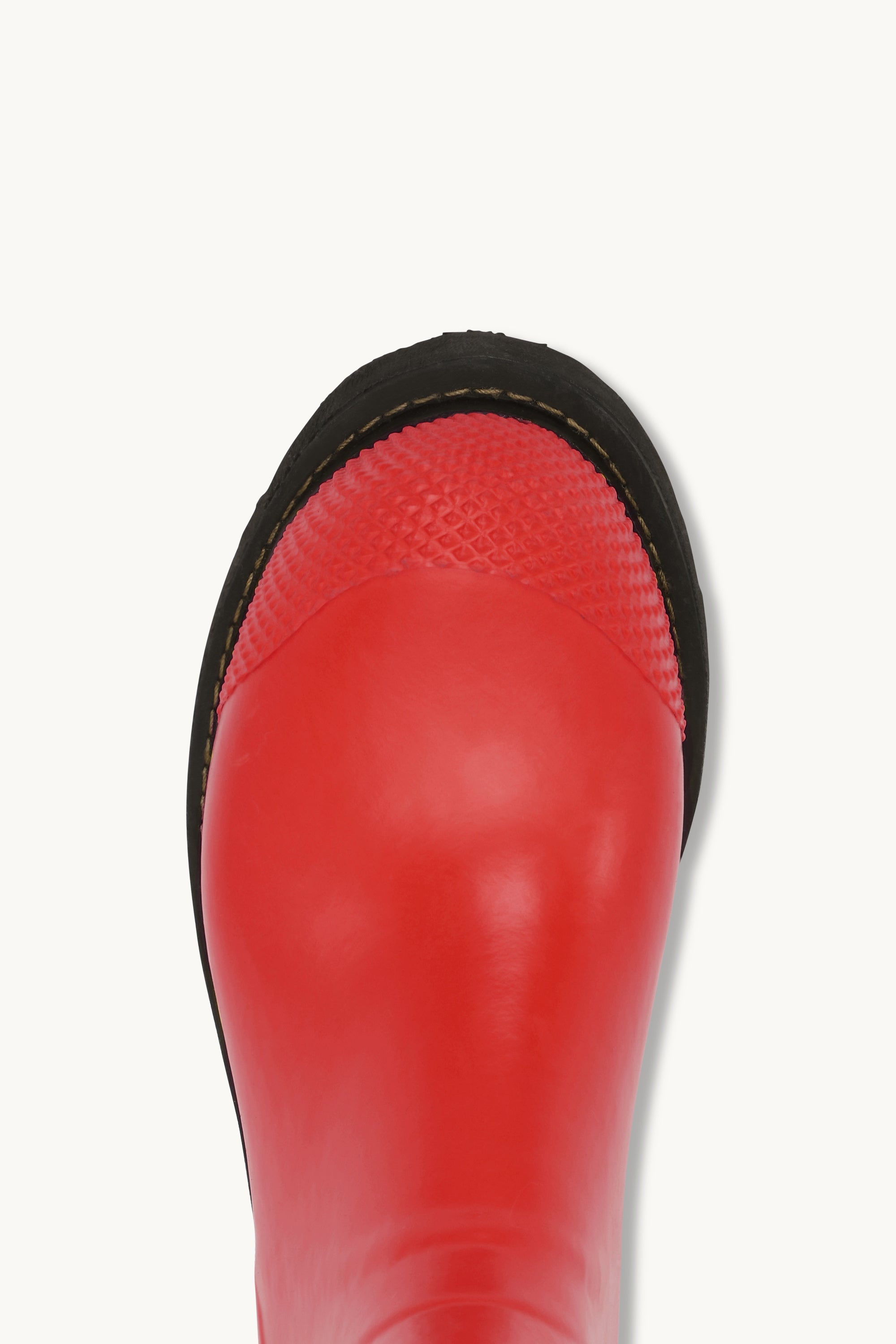 Short Rubber Boots With High Heel - Deep Red