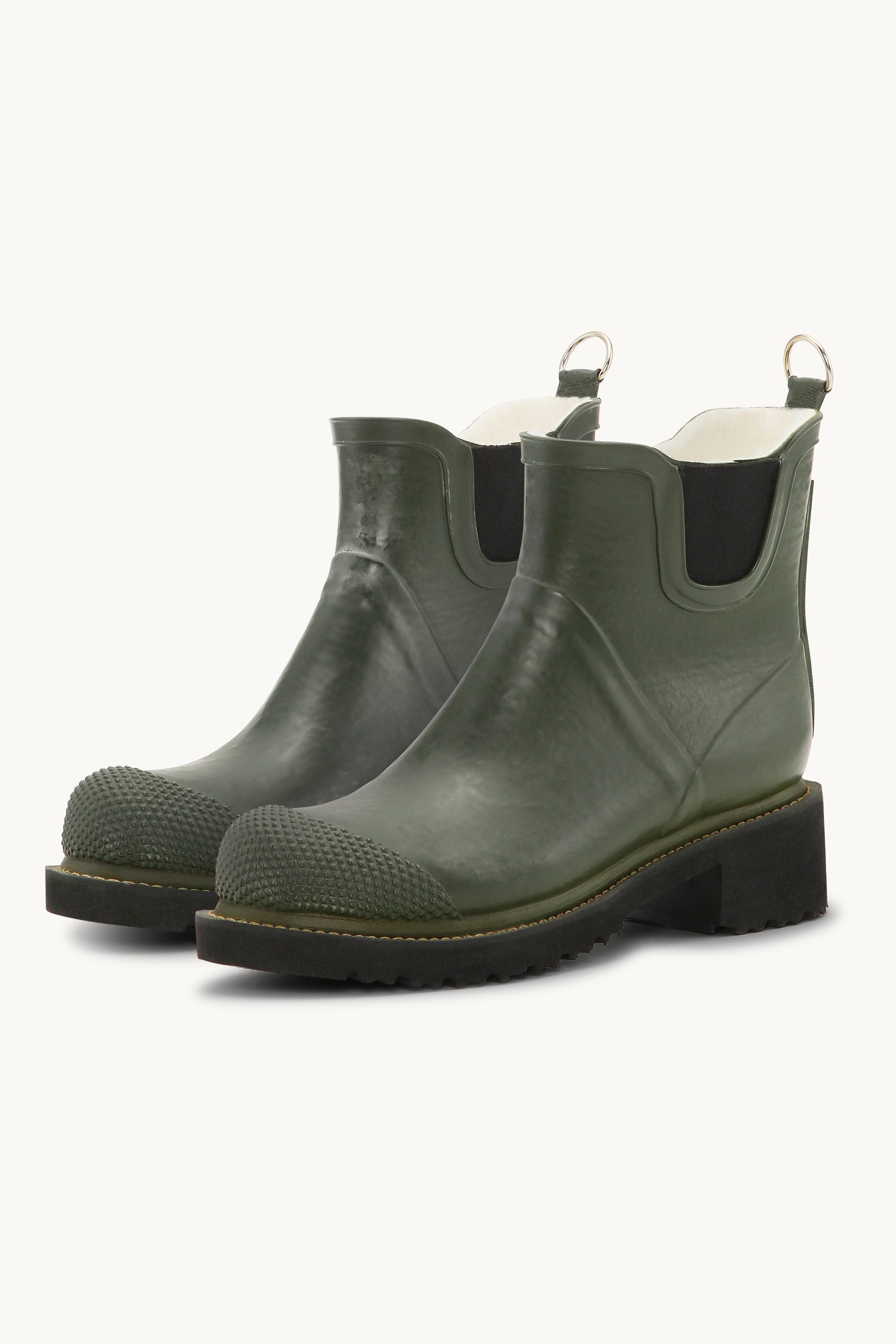 Bottes Courtes En Caoutchouc À Talon Haut - Army
