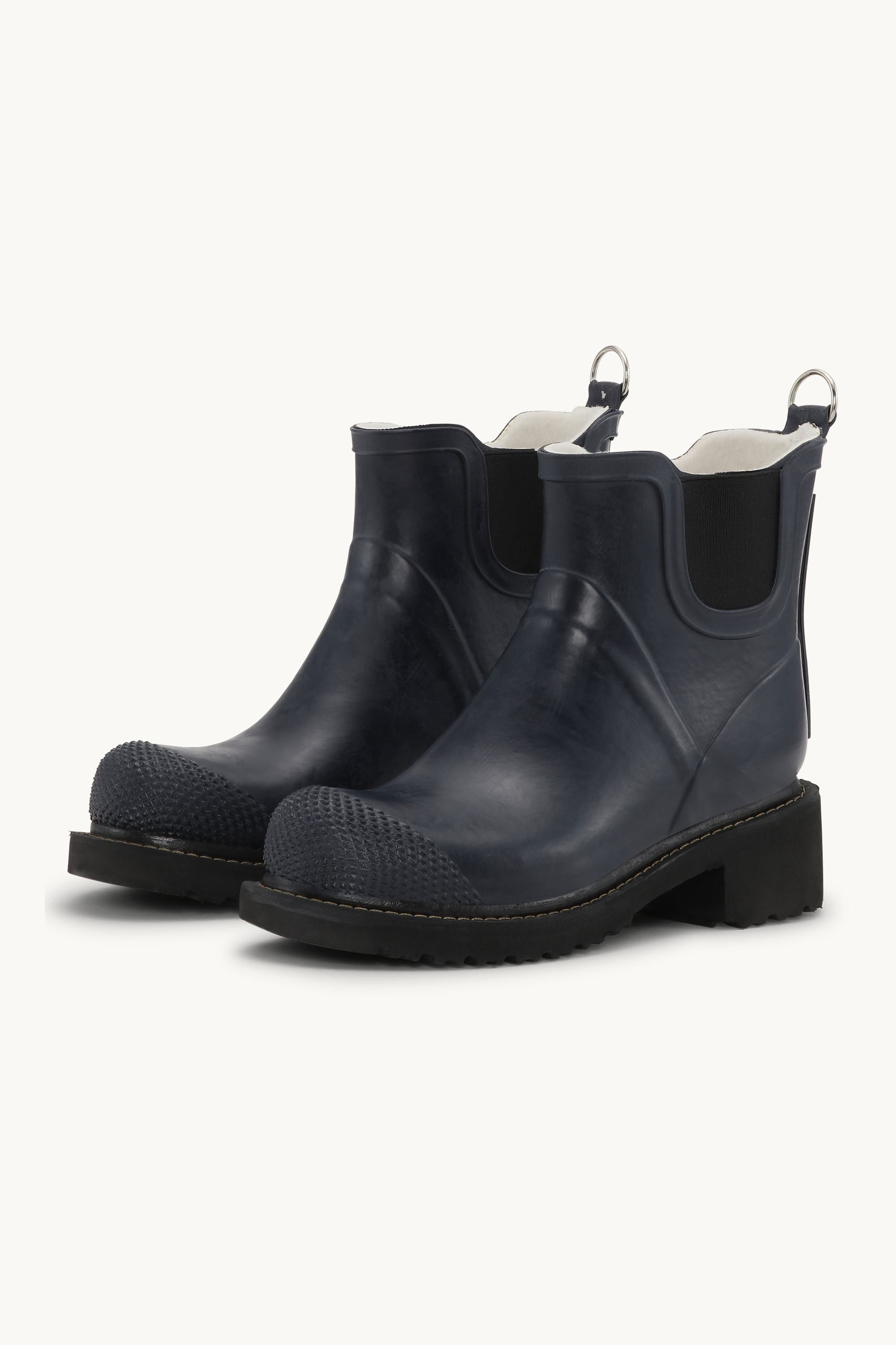 Bottes Courtes En Caoutchouc À Talon Haut - Indigo Foncé