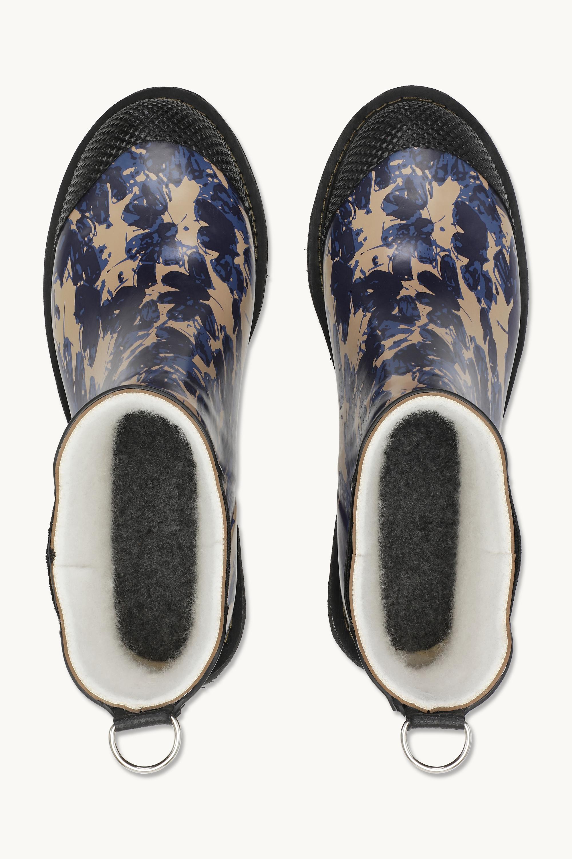 Short Rubber Boot - Beige Butterfly