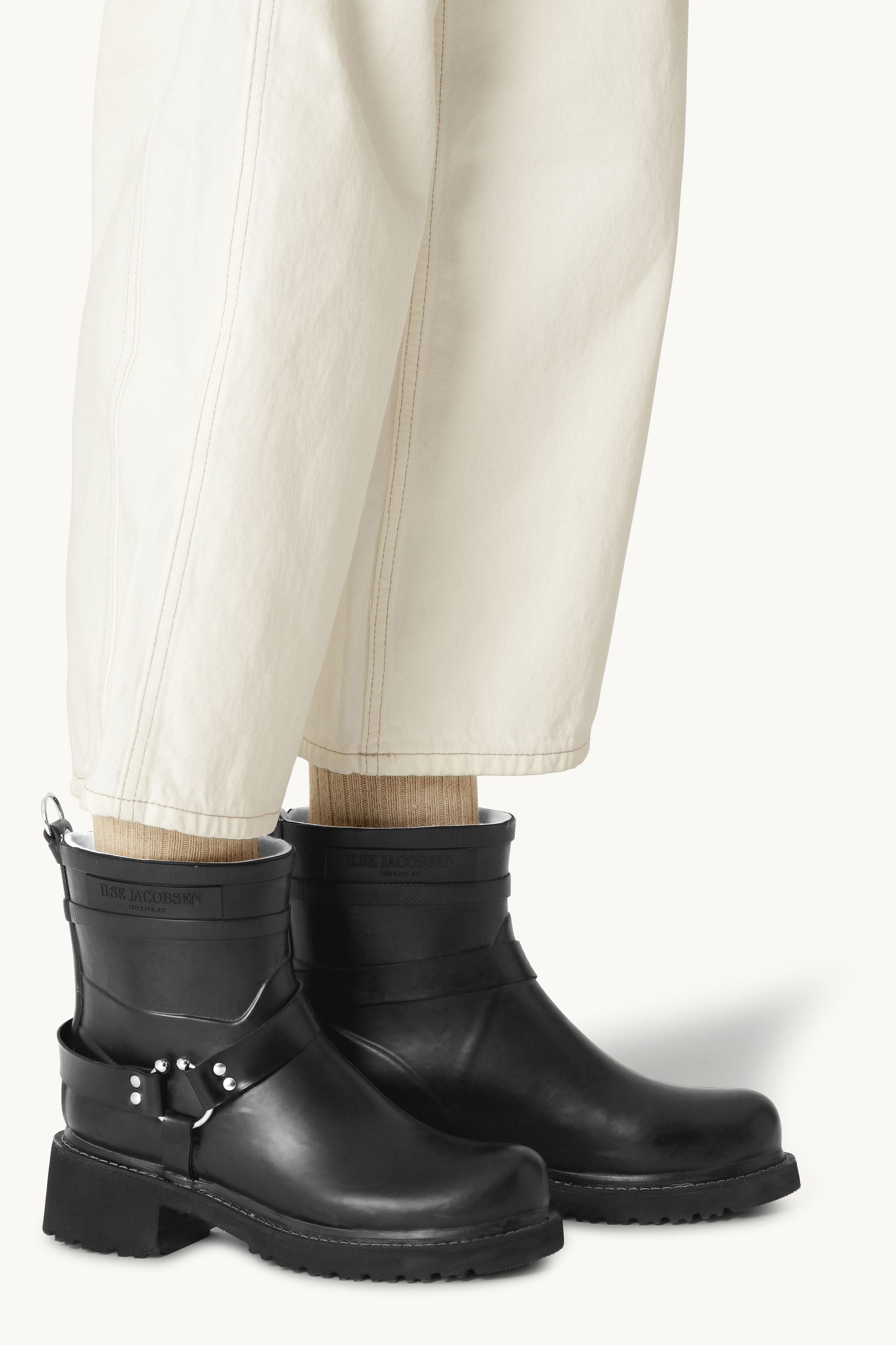 Short Biker Rubber Boots - Black Black