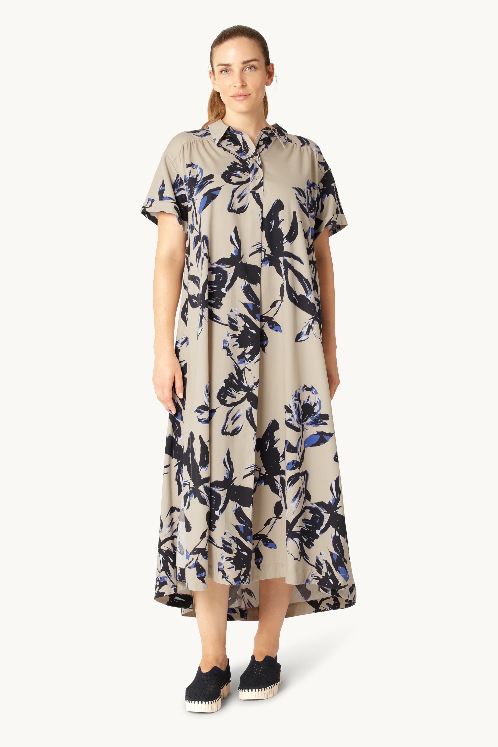 Robe Longue A-ligne - Sand Artsy Stroke Flower