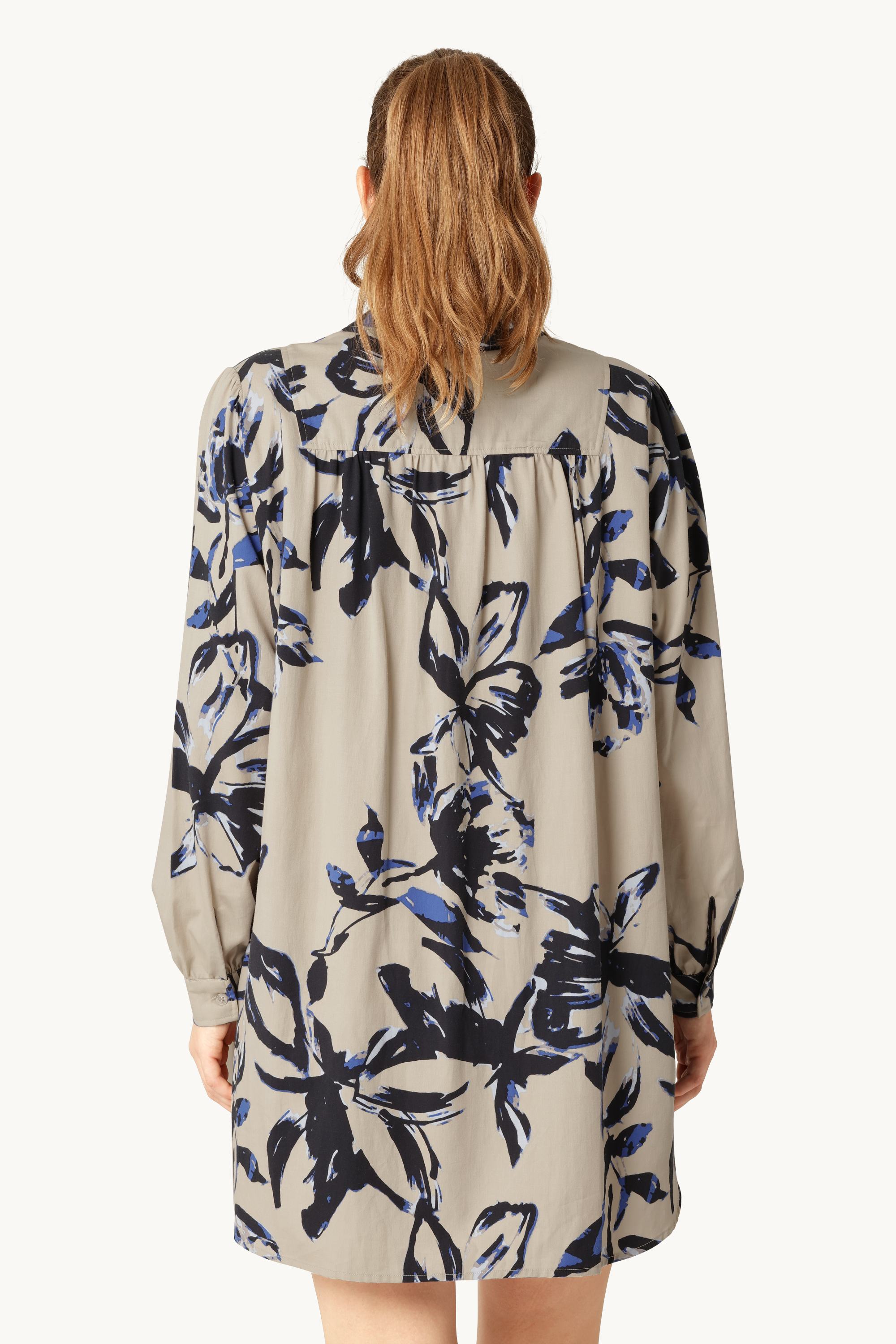Robe Tunique Longue - Sand Artsy Stroke Flower
