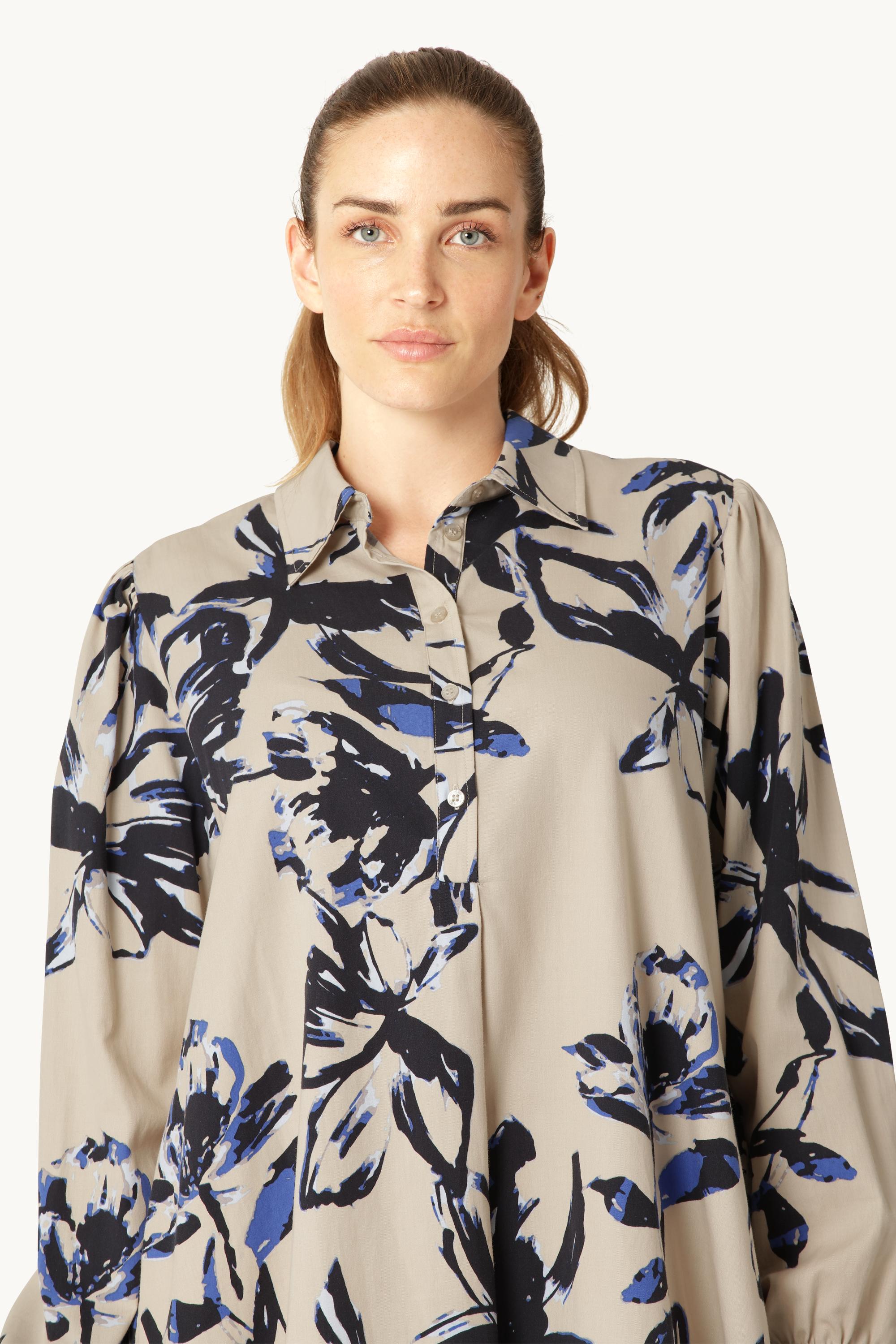 Robe Tunique Longue - Sand Artsy Stroke Flower
