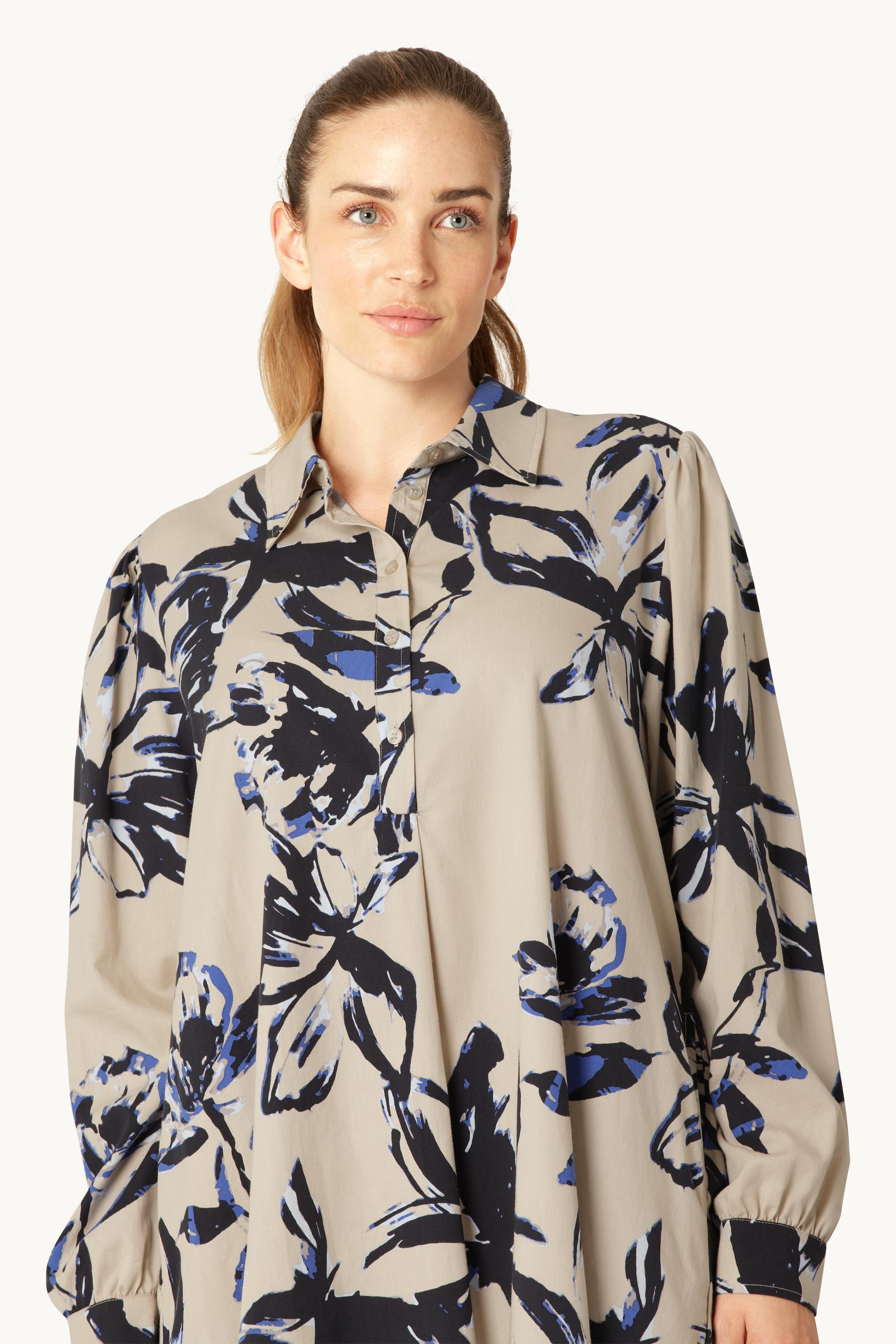 Robe Tunique Longue - Sand Artsy Stroke Flower