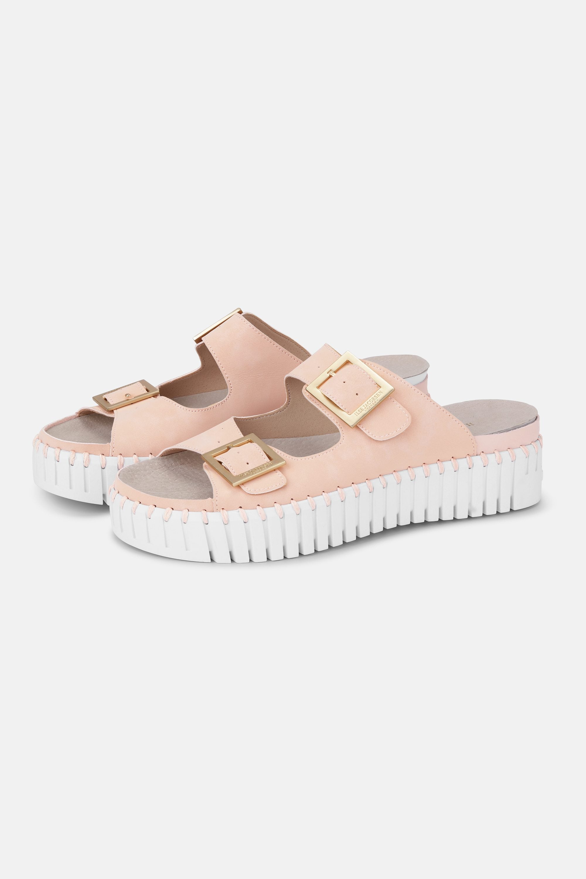 Platform Sandals Buckle - Adobe Rose White