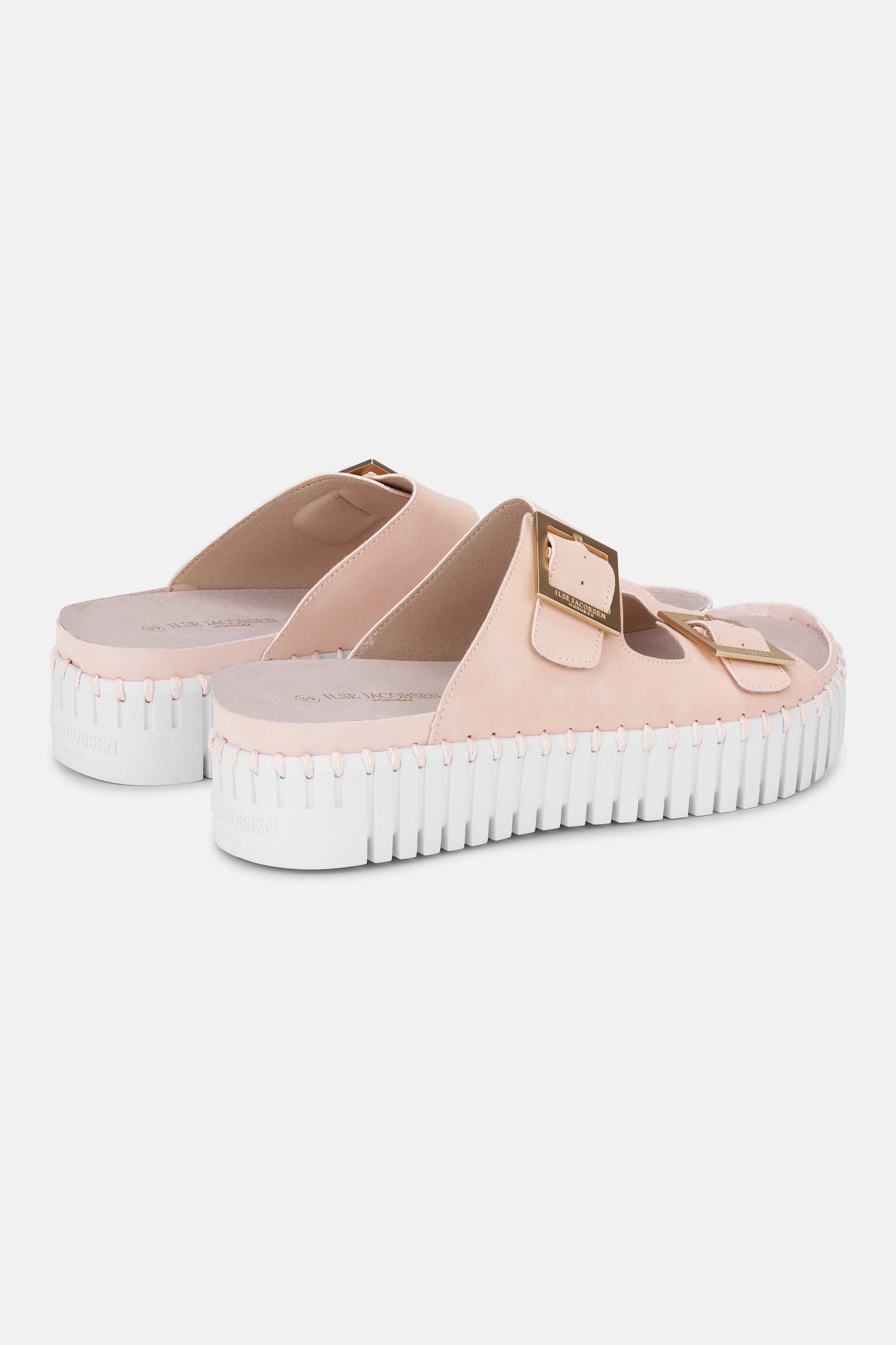 Platform Sandals Buckle - Adobe Rose White