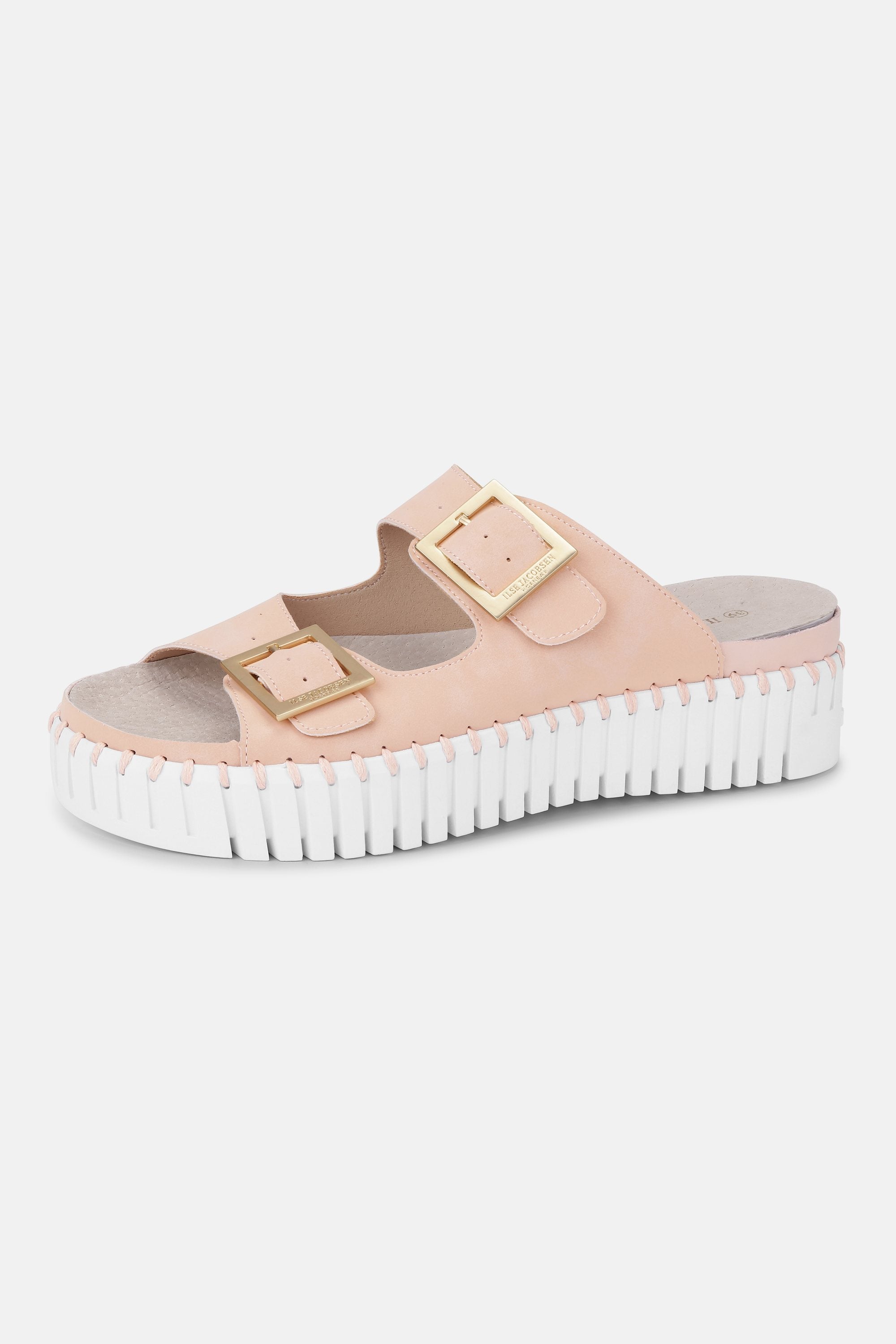 Platform Sandals Buckle - Adobe Rose White