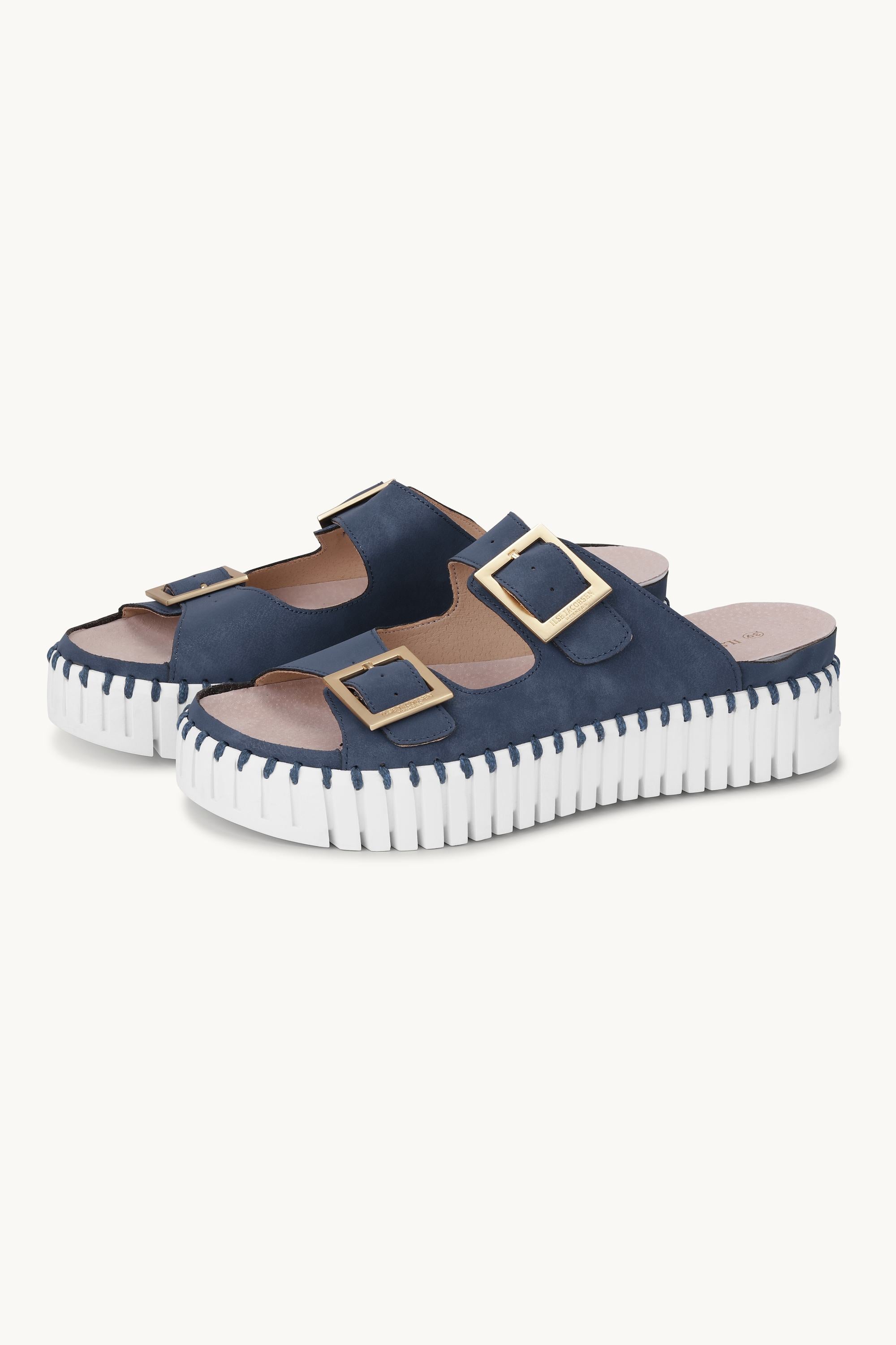 Sandales à Boucles Plateau - Blue Greyness White
