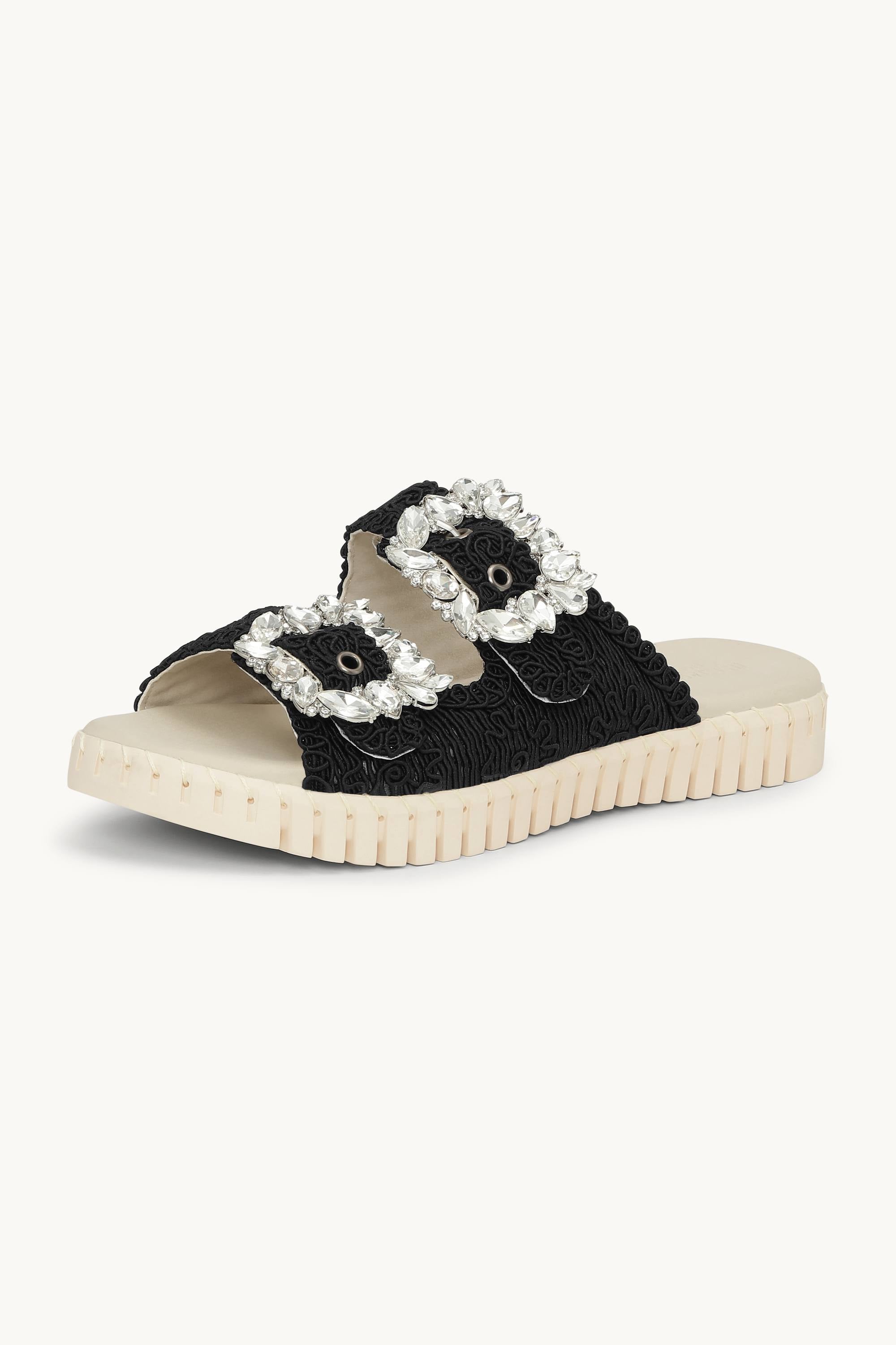 Tulip Sandal - Black Pearled Ivory