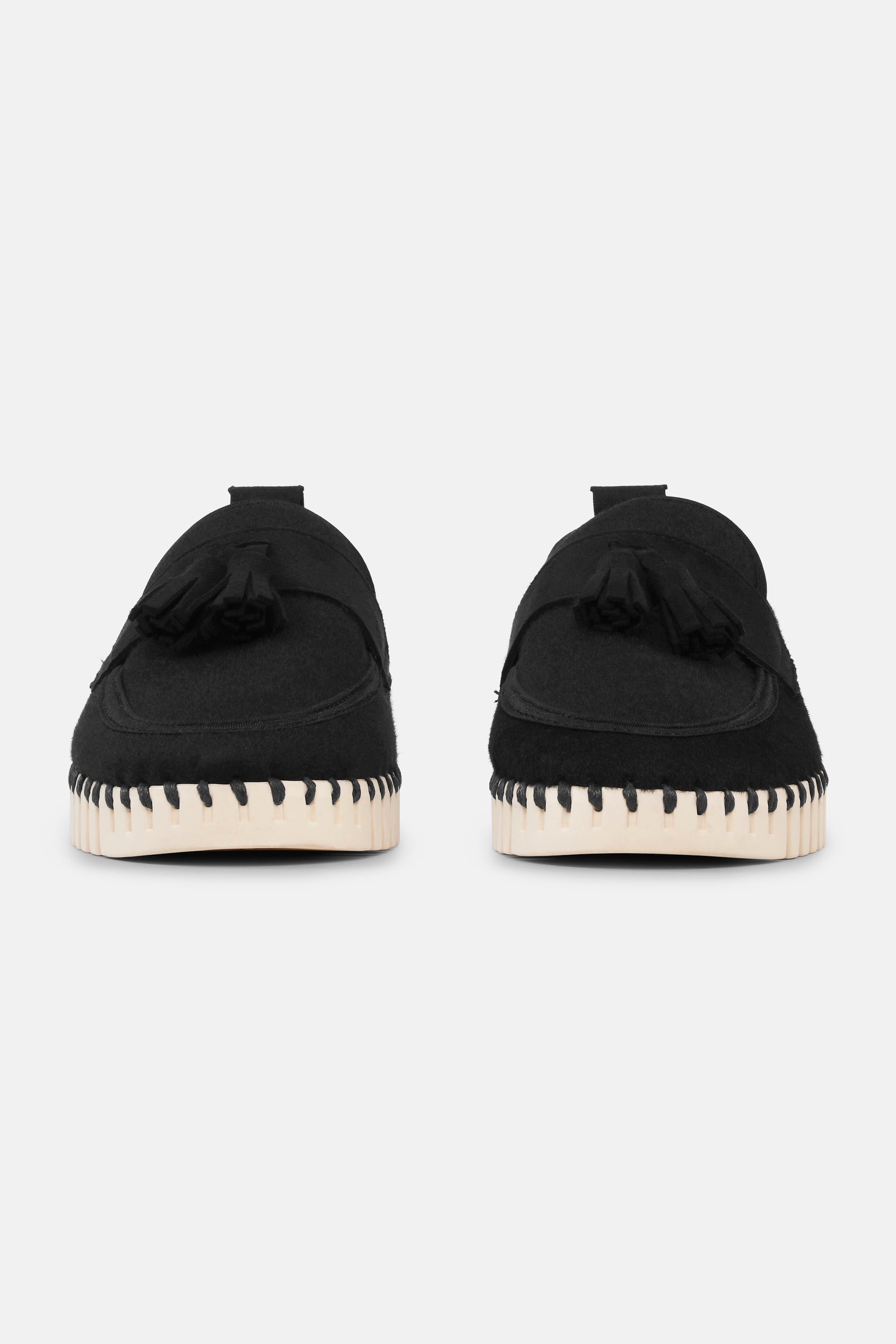 Tulip Wool Loafer - Black Pearled Ivory