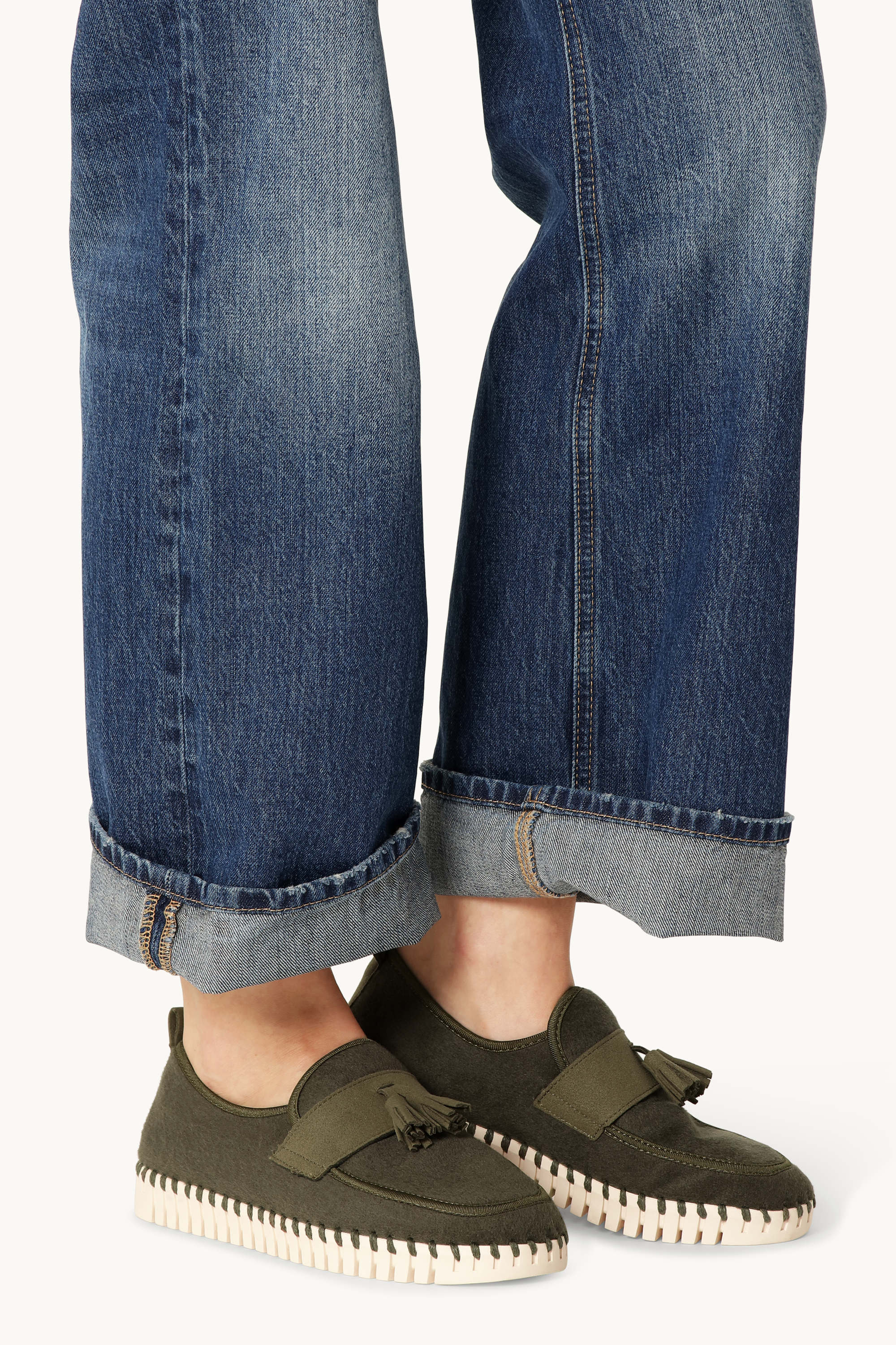 Tulip Wool Loafer - Army Pearled Ivory