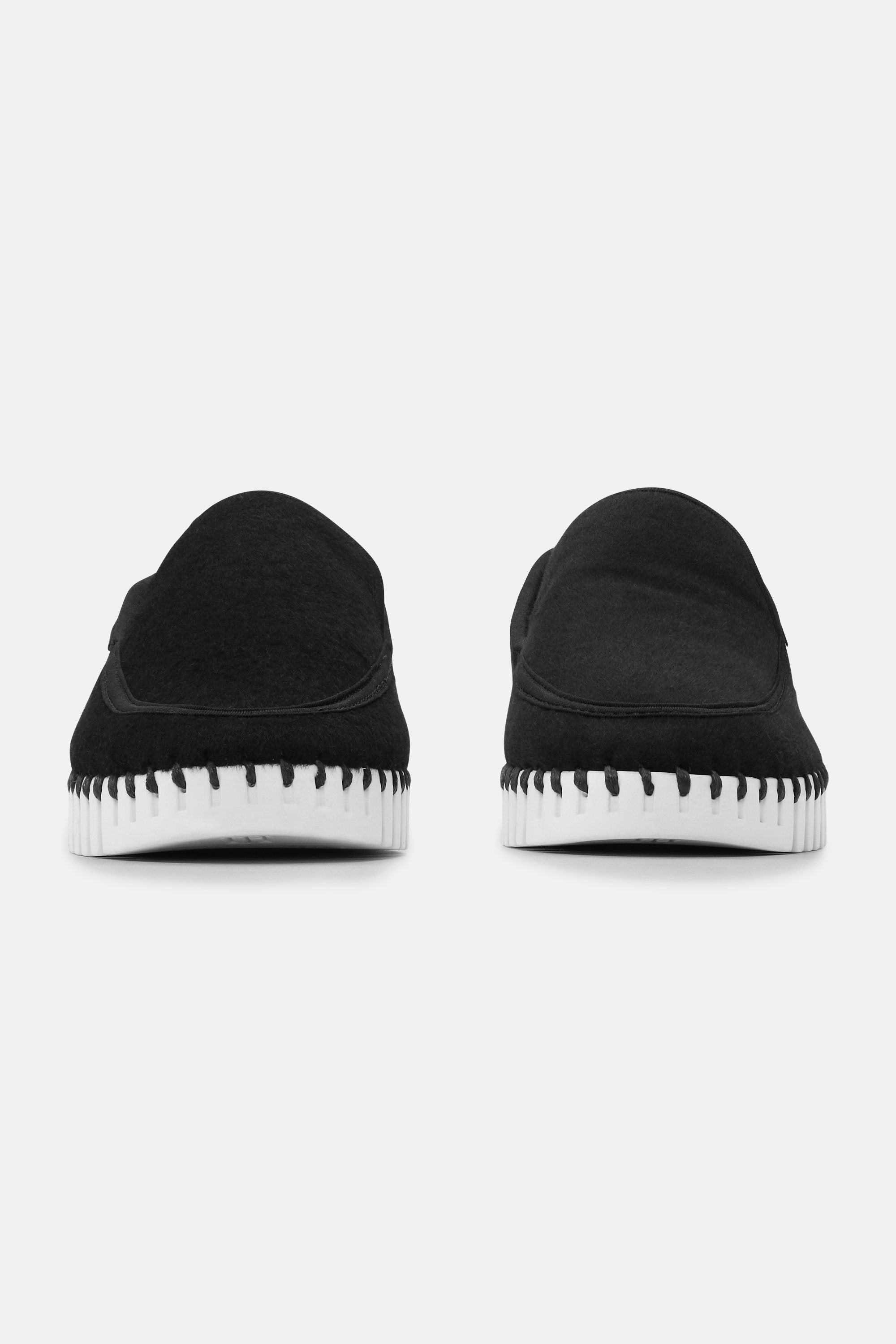 Tulip Wool Loafer - Black White