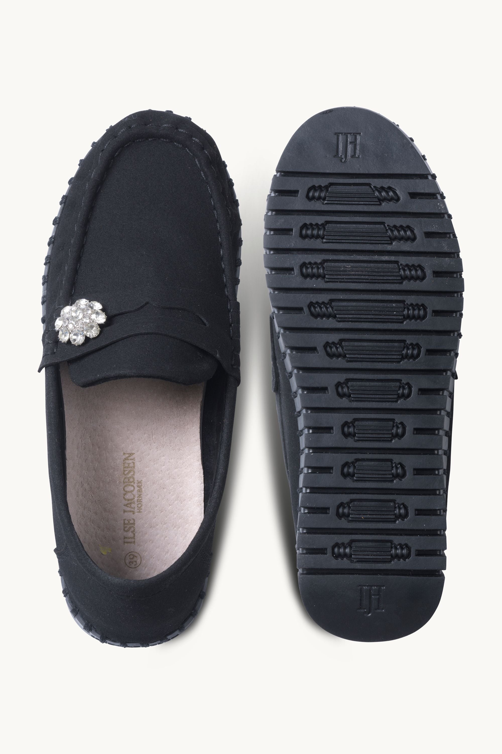 Tulip Penny Loafer Wedge - Black Black