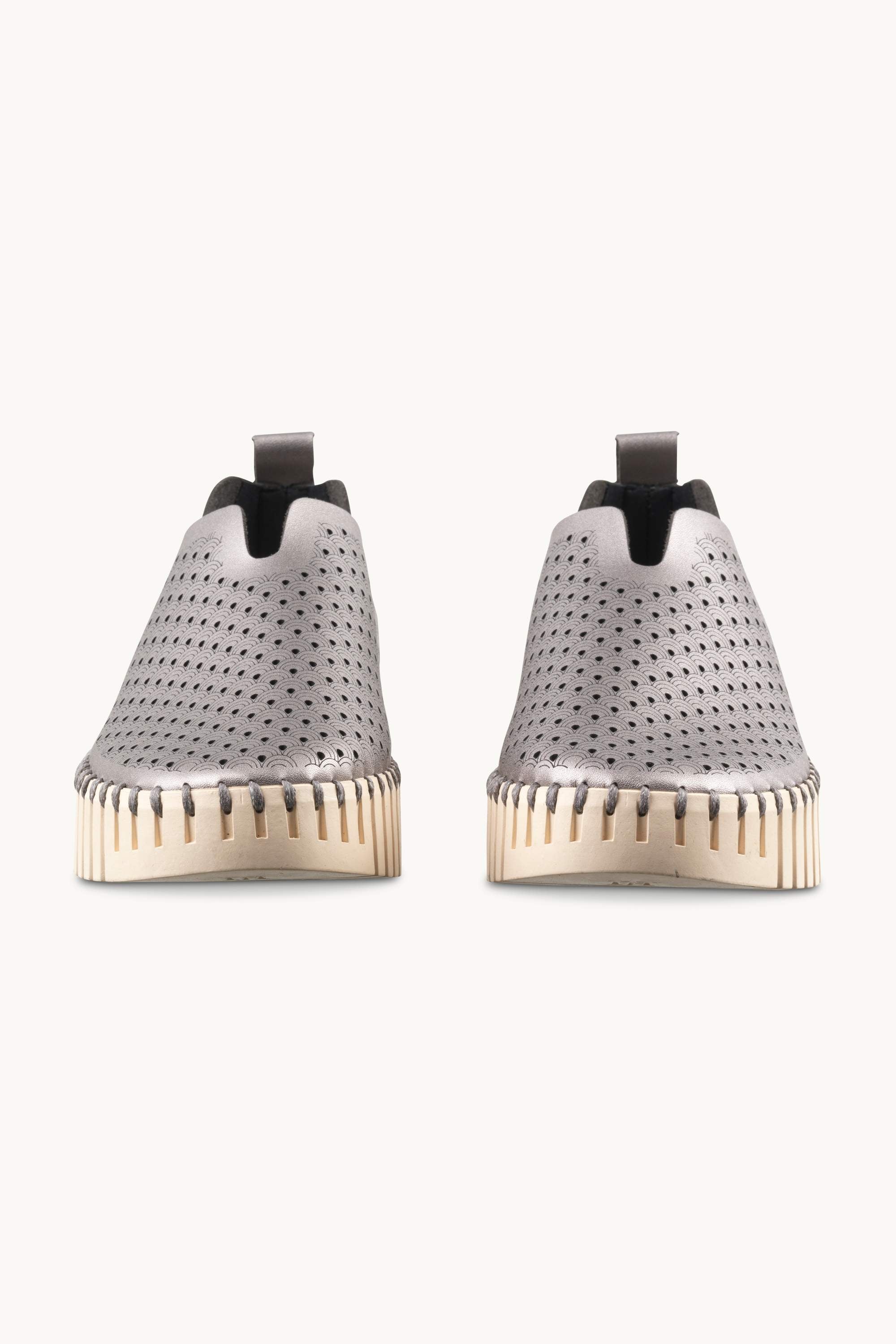 Tulip Slip-On Wedge - Gun Metal Pearled Ivory