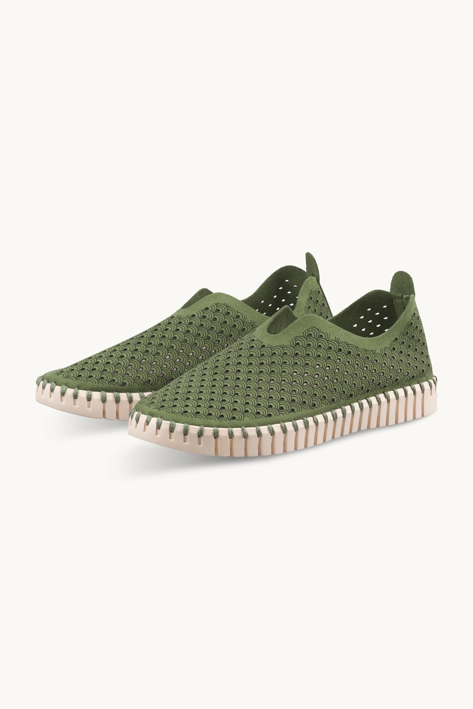 Tulip Shoe - Artichoke Green Pearled Ivory