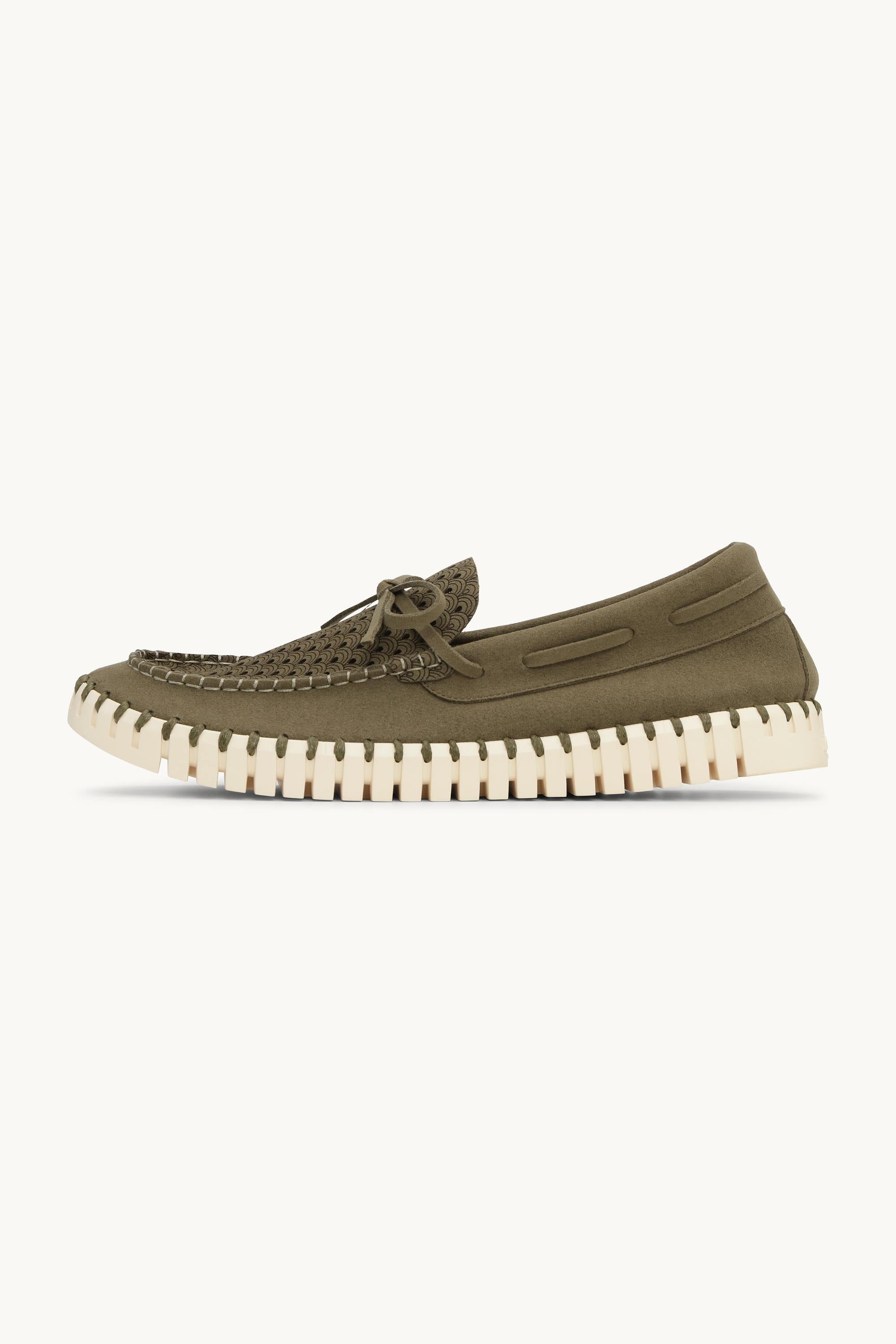 Tulip Sailor Shoe for Men - Deep Olive Pearled Ivory