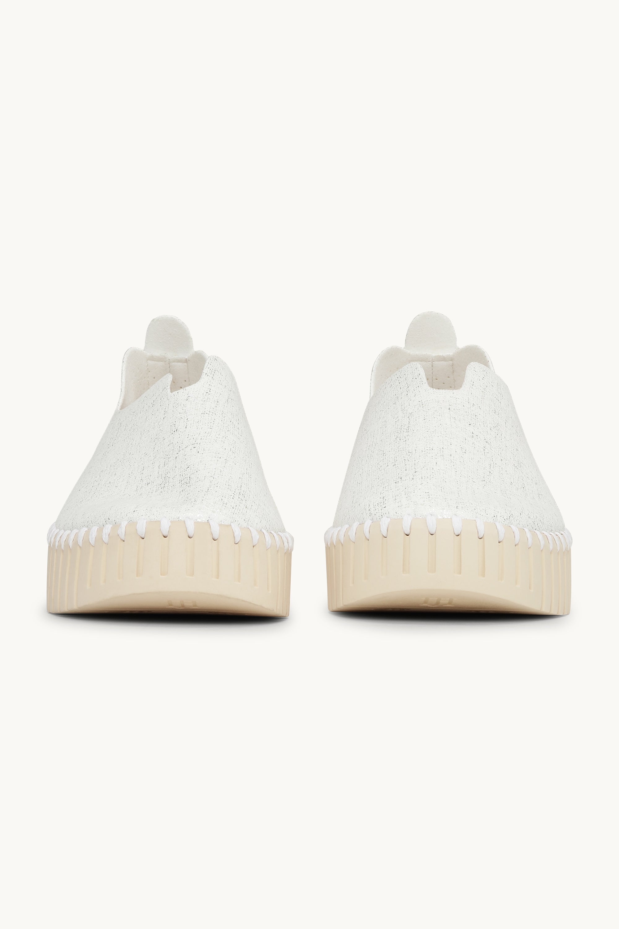 Tulip Chaussures Plateforme Pailletées - White Pearled Ivory