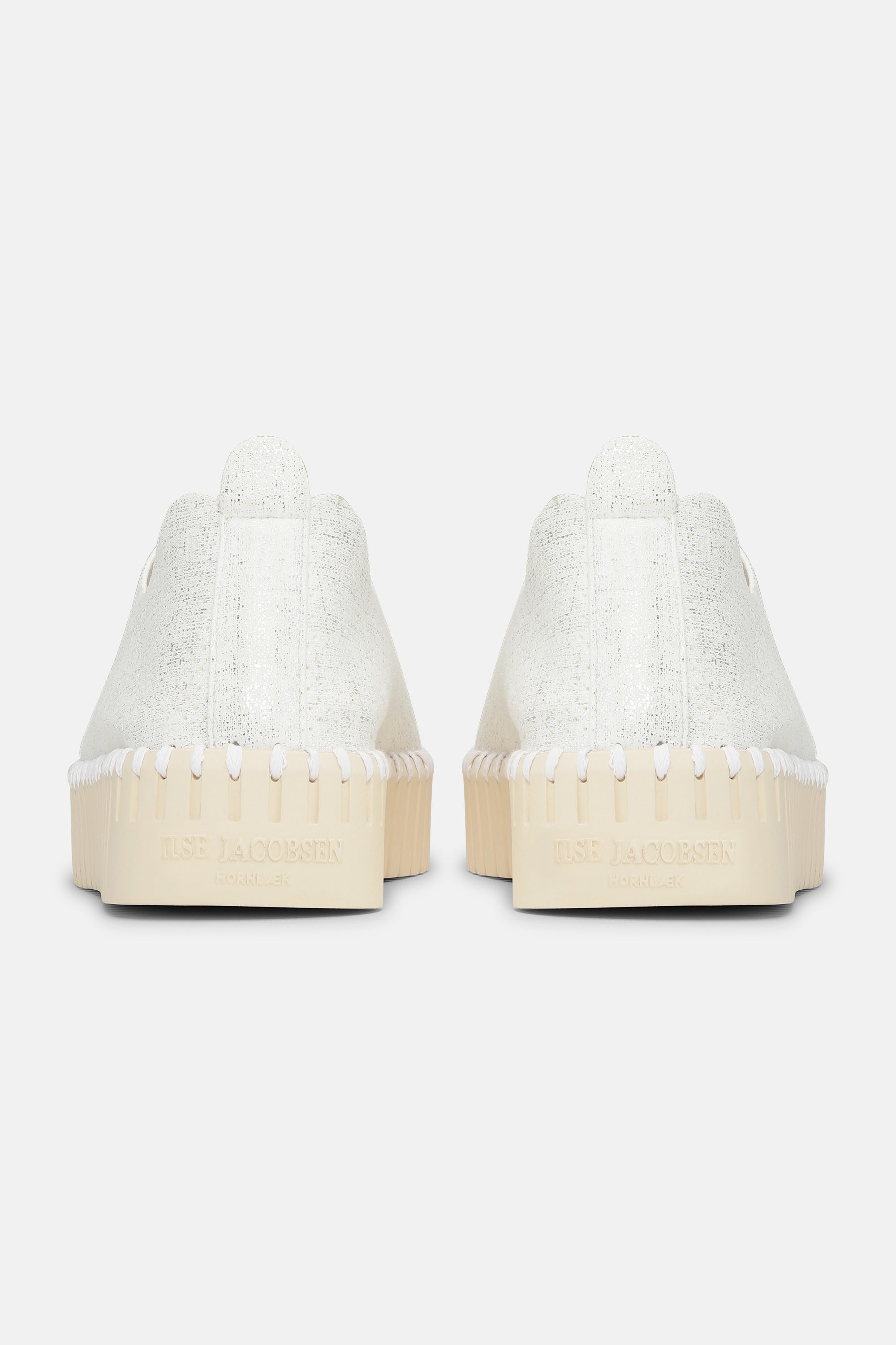 Tulip Chaussures Plateforme Pailletées - White Pearled Ivory