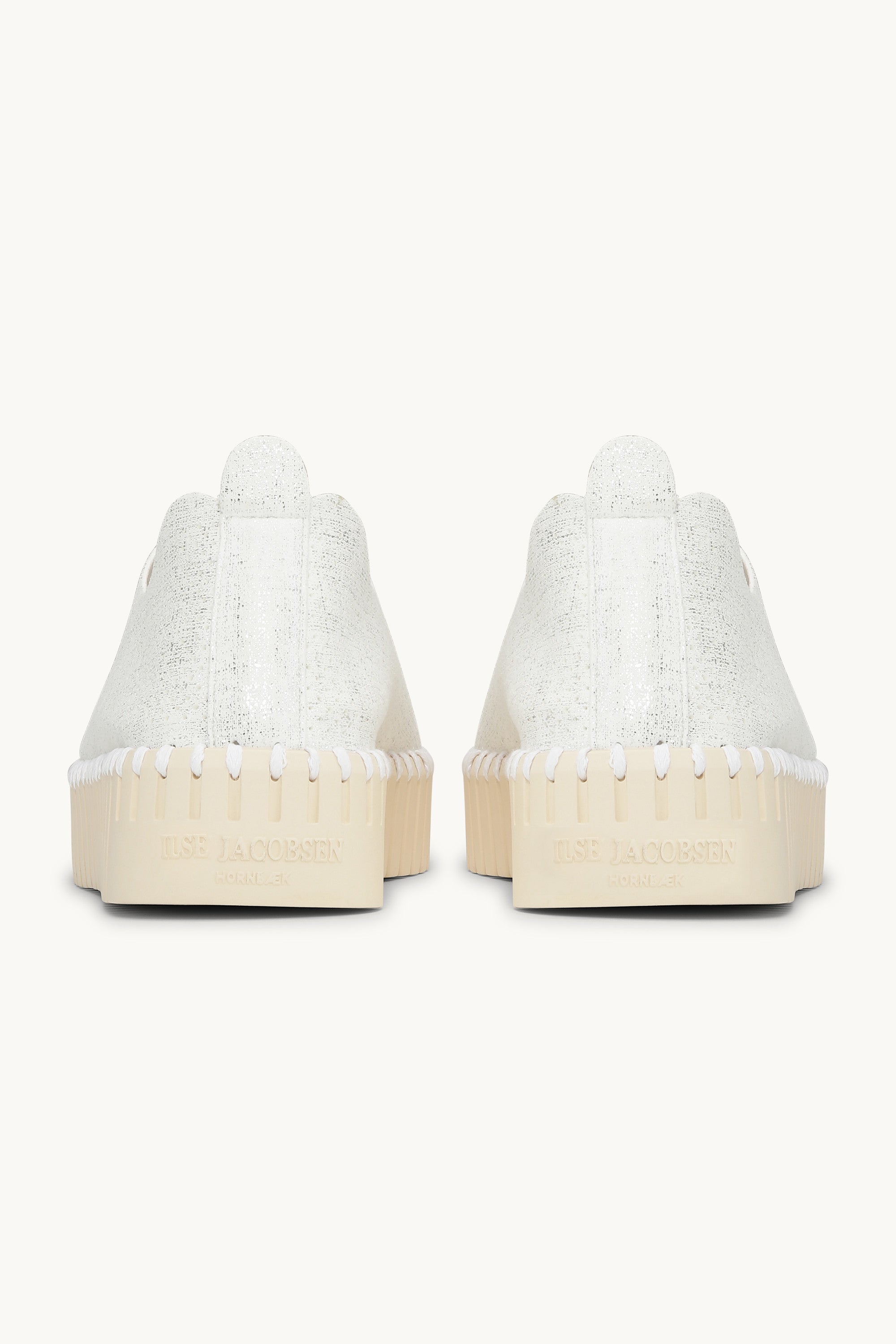 Tulip Chaussures Plateforme Pailletées - White Pearled Ivory