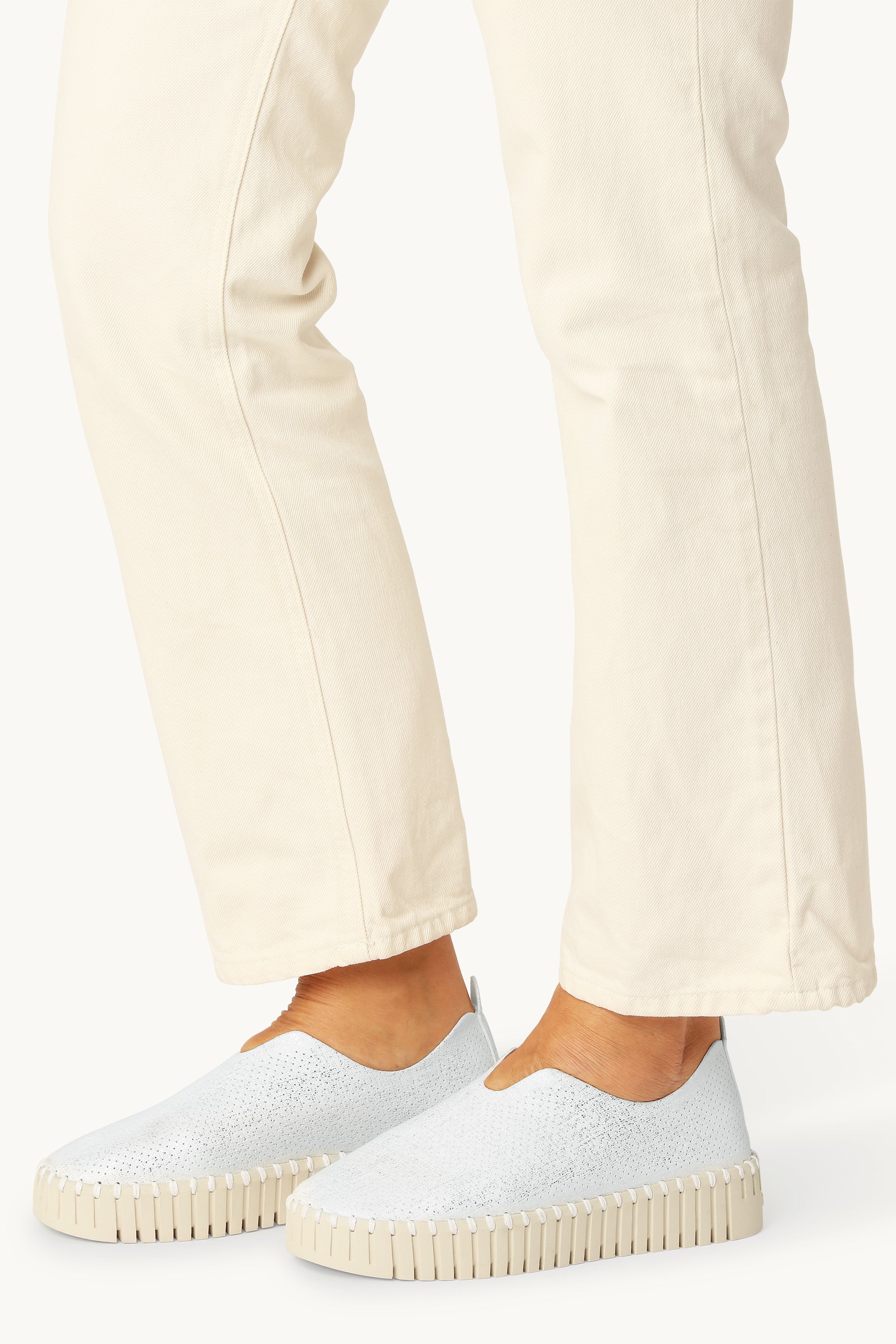 Tulip Chaussures Plateforme Pailletées - White Pearled Ivory