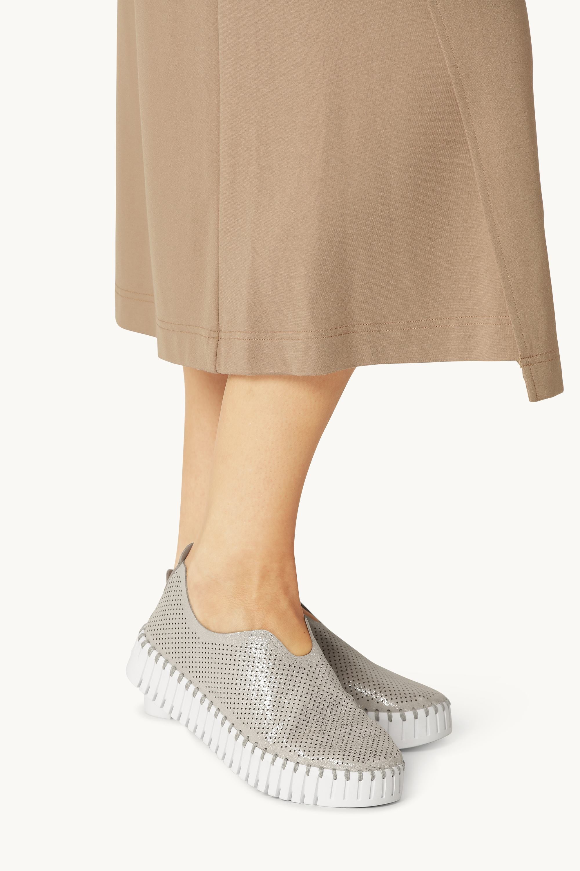 Platform Tulip Sko Glitter - Silver White