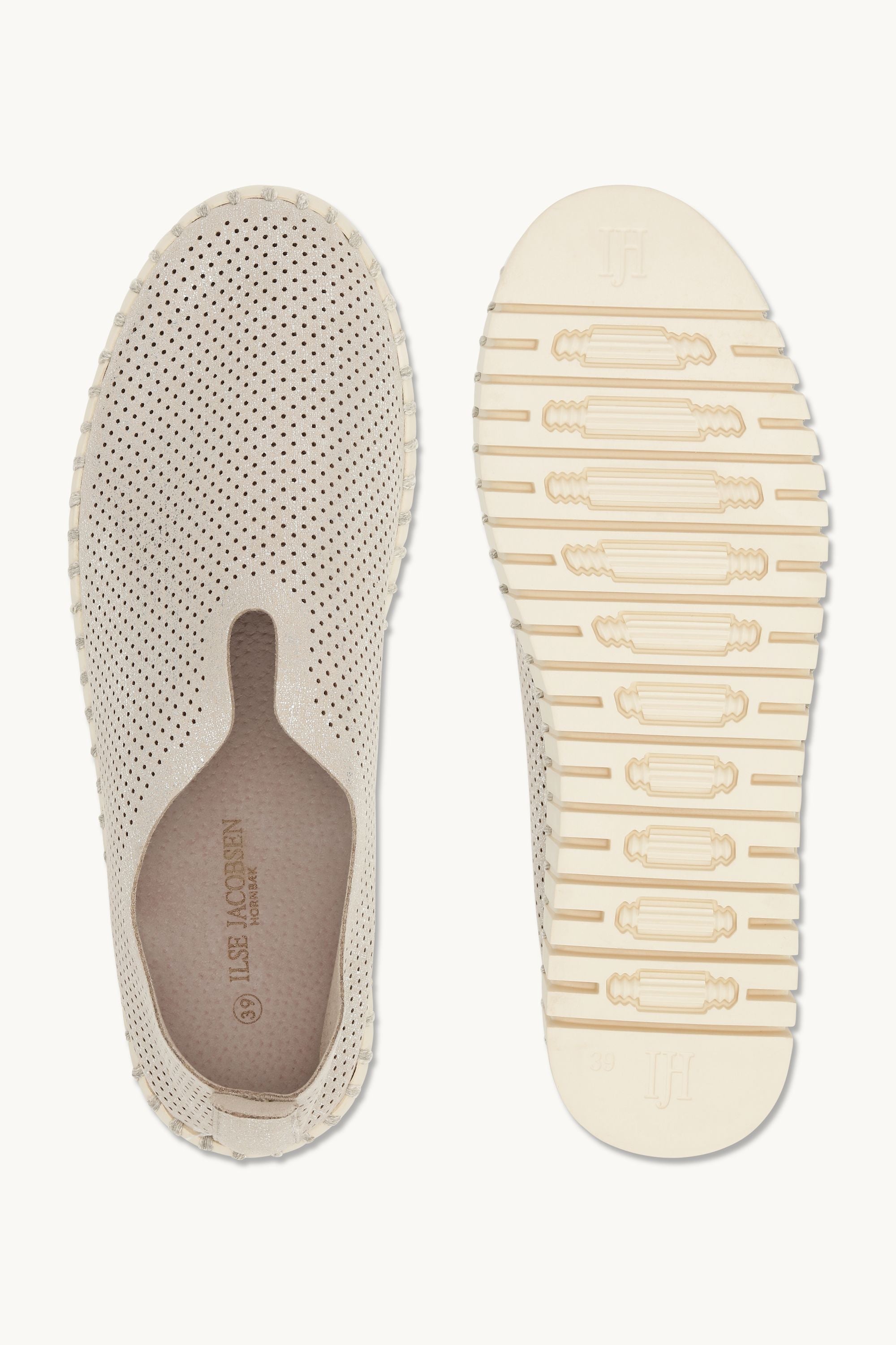 Tulip Chaussures Plateforme Pailletées - Silver Pearled Ivory