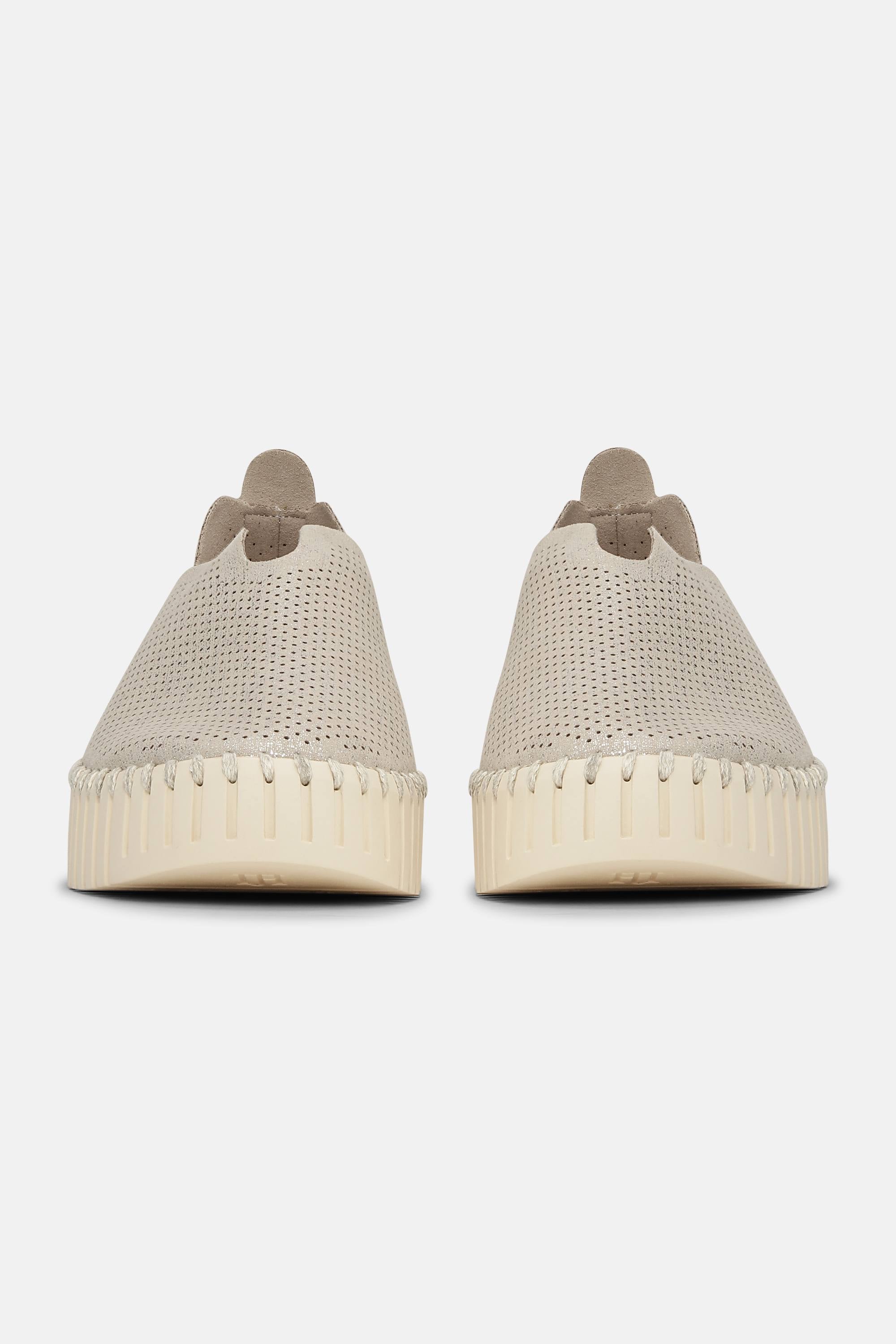 Tulip Chaussures Plateforme Pailletées - Silver Pearled Ivory