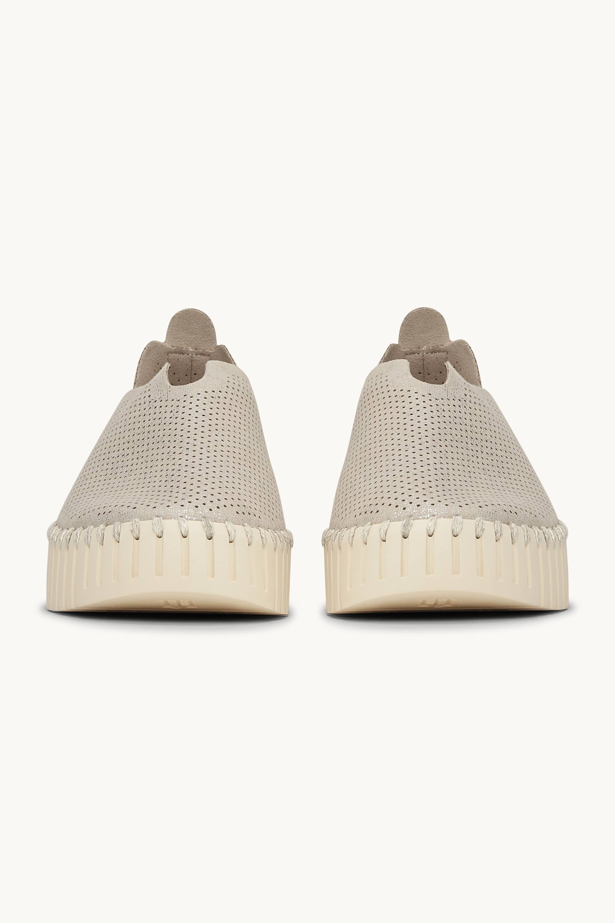 Tulip Chaussures Plateforme Pailletées - Silver Pearled Ivory