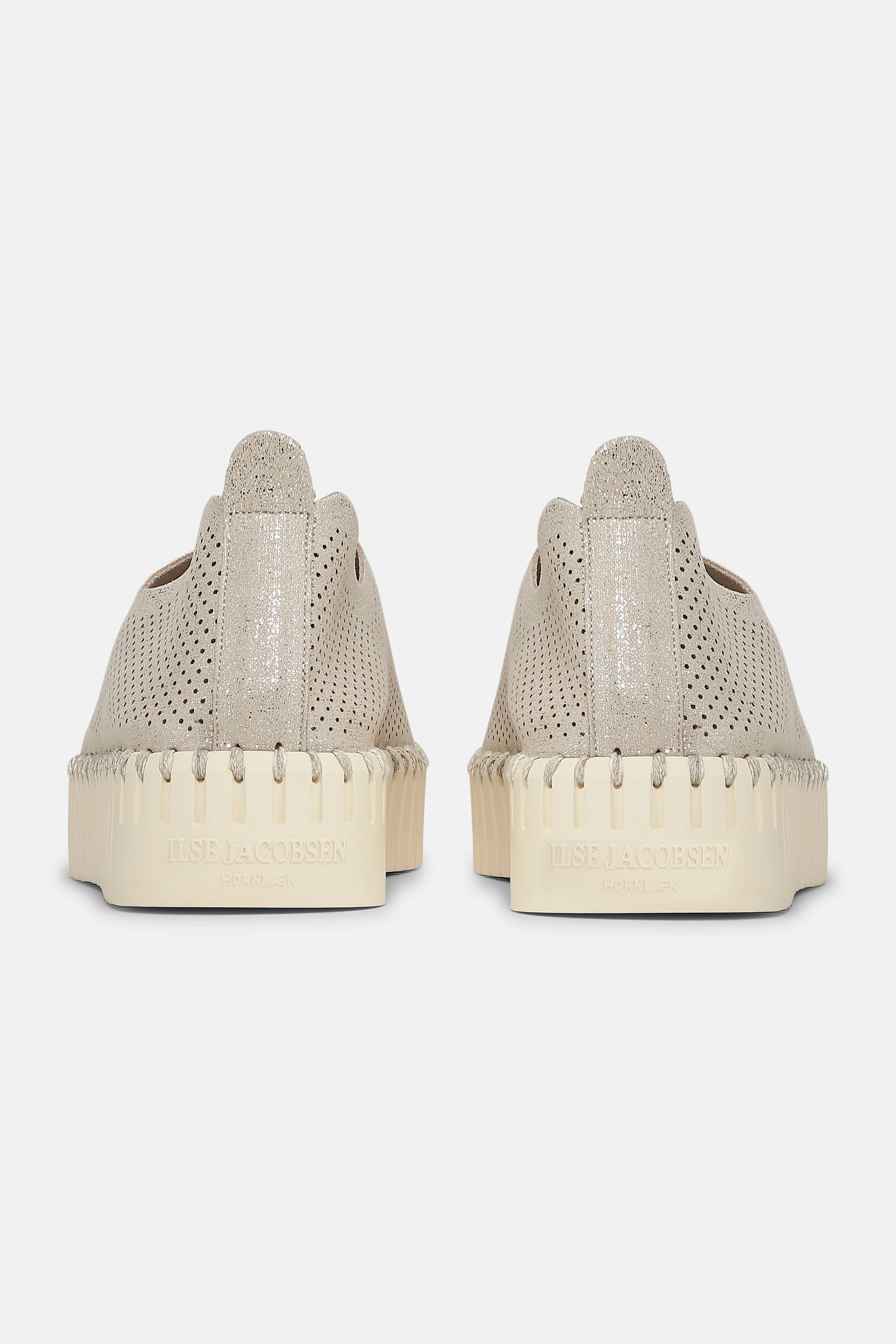 Tulip Chaussures Plateforme Pailletées - Silver Pearled Ivory