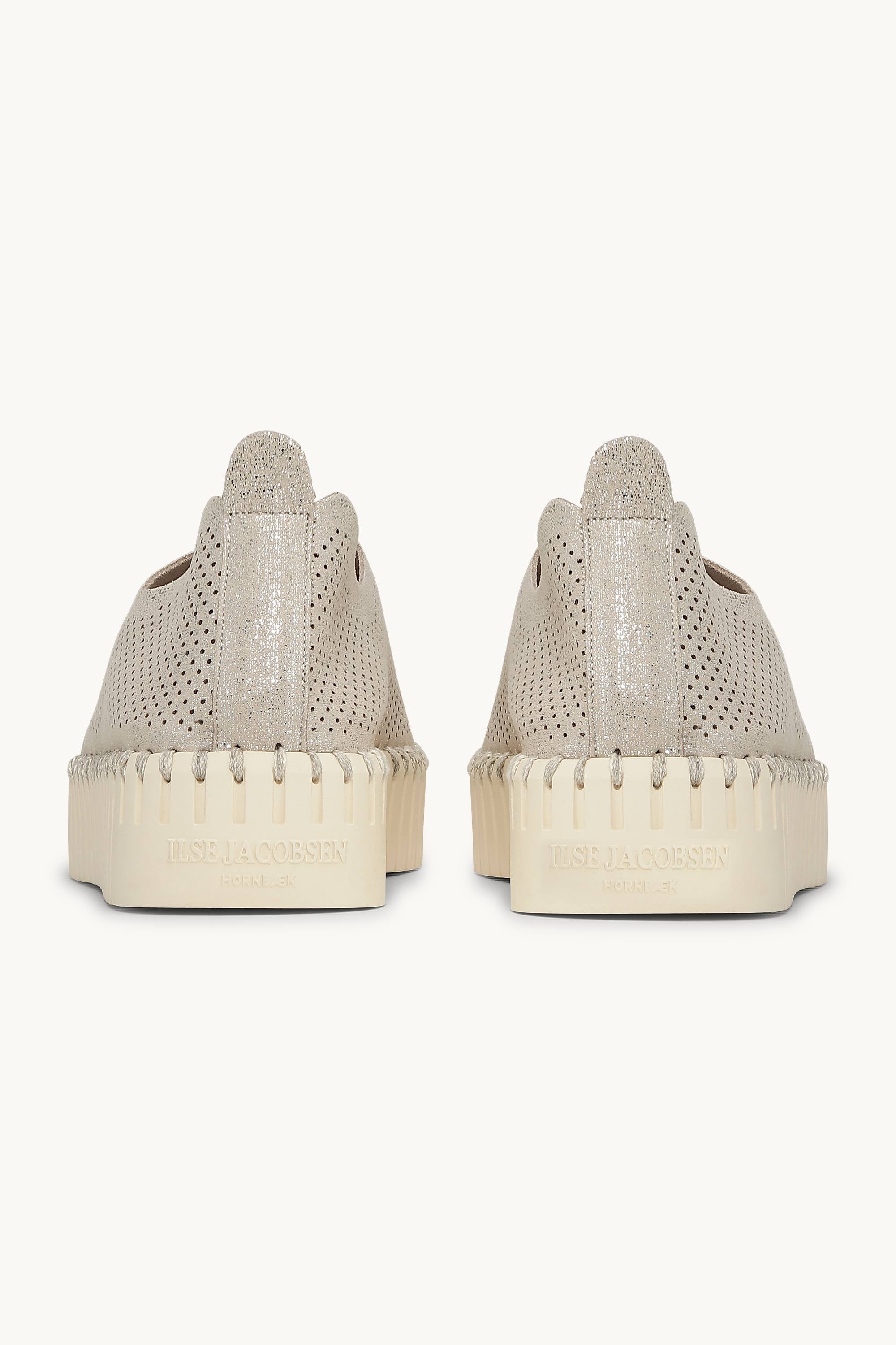 Tulip Chaussures Plateforme Pailletées - Silver Pearled Ivory